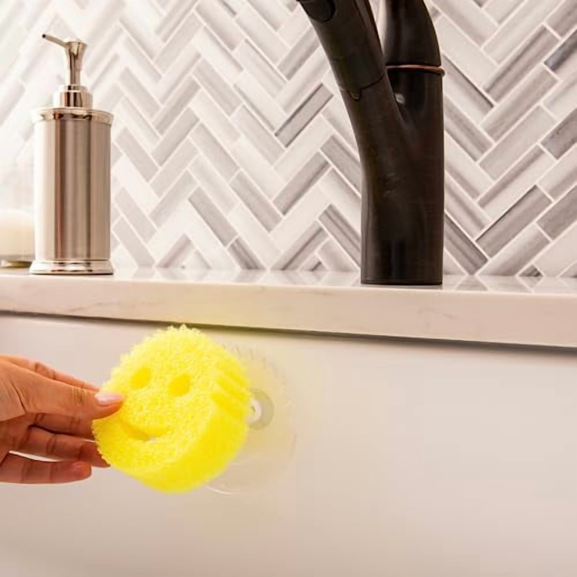 Colors 6ct + Daddy Caddy - Scratch-Free Multipurpose Dish Sponge + Sponge Holder - BPA Free &amp; Made with Polymer Foam - Stain &amp; Odor...