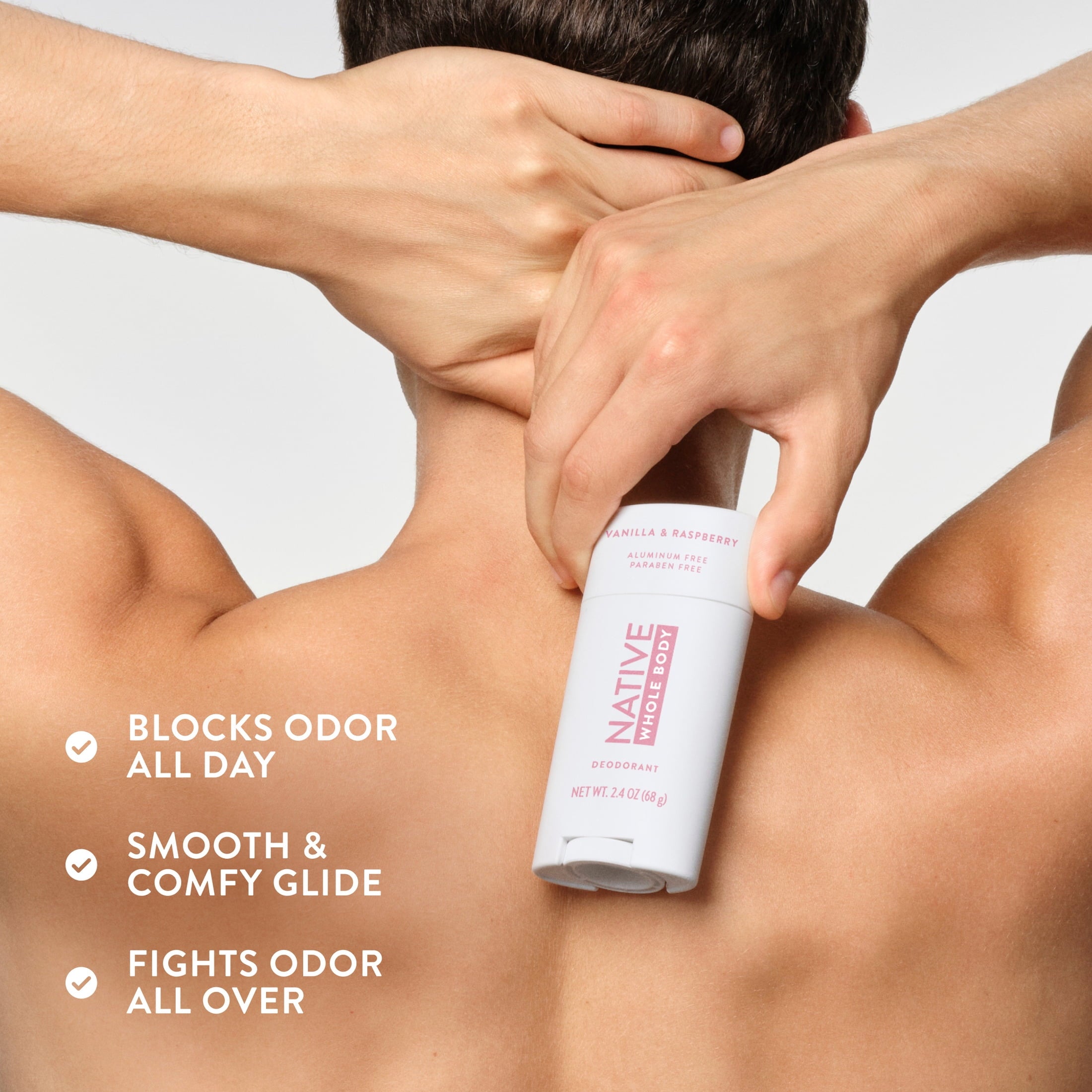 Aluminum Free Sensitive Whole-Body Deodorant Stick, Vanilla &amp; Raspberry Scent 2.4 oz
