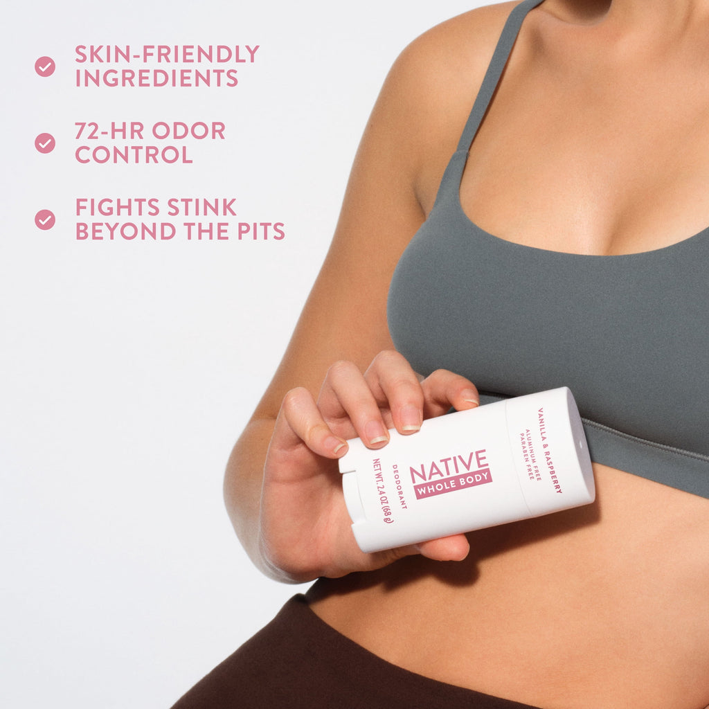 Aluminum Free Sensitive Whole-Body Deodorant Stick, Vanilla &amp; Raspberry Scent 2.4 oz