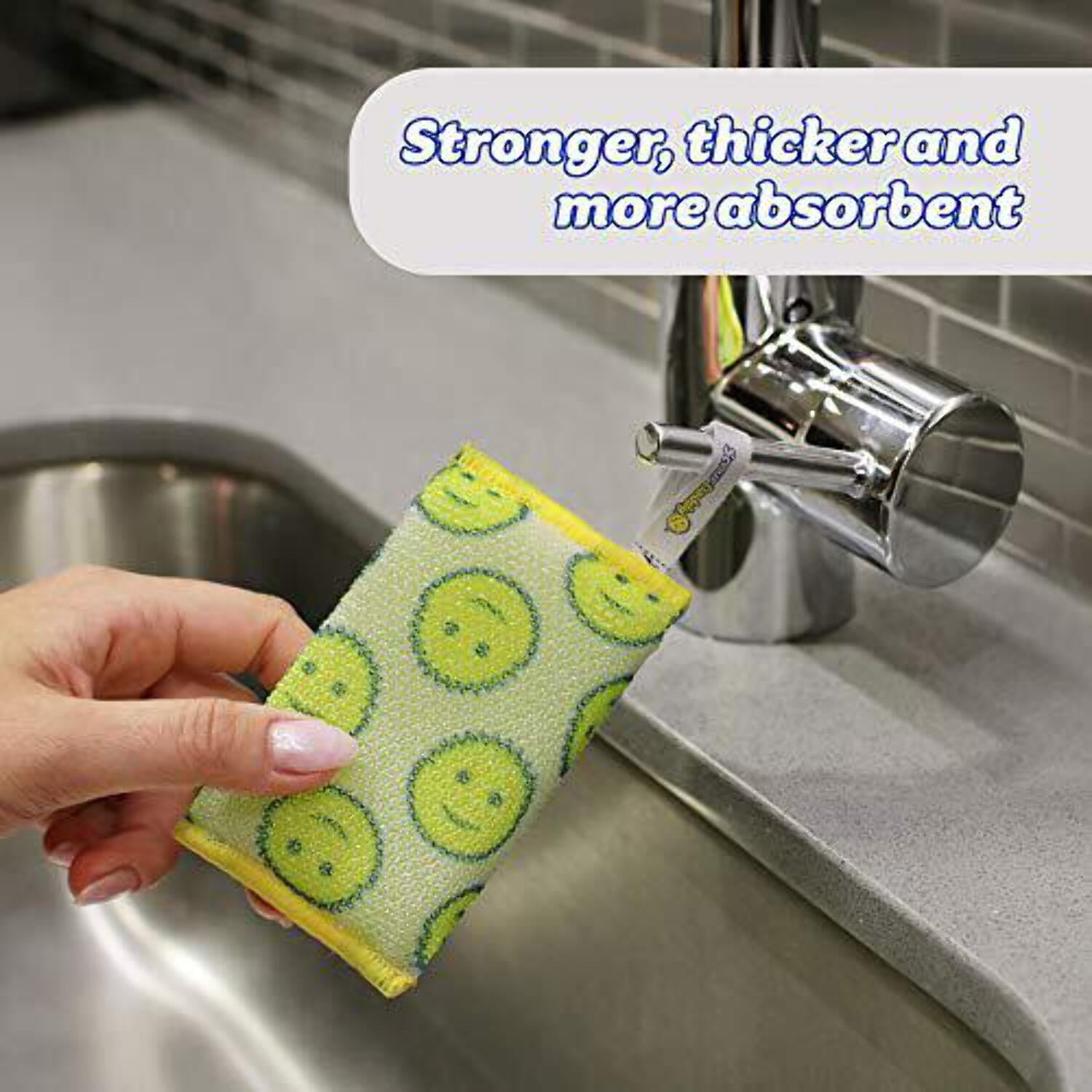 Scour Pads - Scour Daddy - Multi-Surface Scouring Pad, FlexTexture Sponge, Soft in Warm Water, Firm in Cold,  Odor Resistant, Easy to Clean 3ct (Pack of 2)