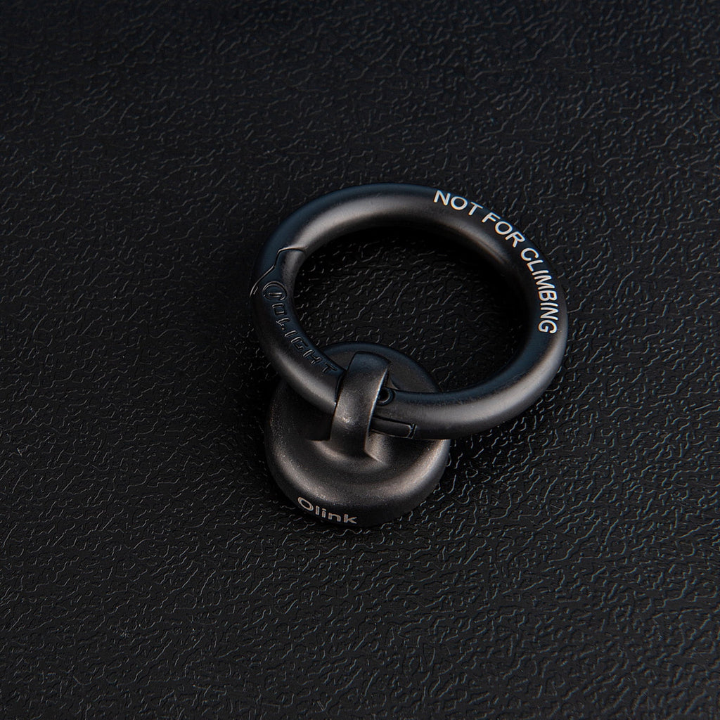 OLINK Portable Magnetic Hook Compatible with Flashlights, Obulb Series, Stainless-Made Carabiner-Style Ring (Black)