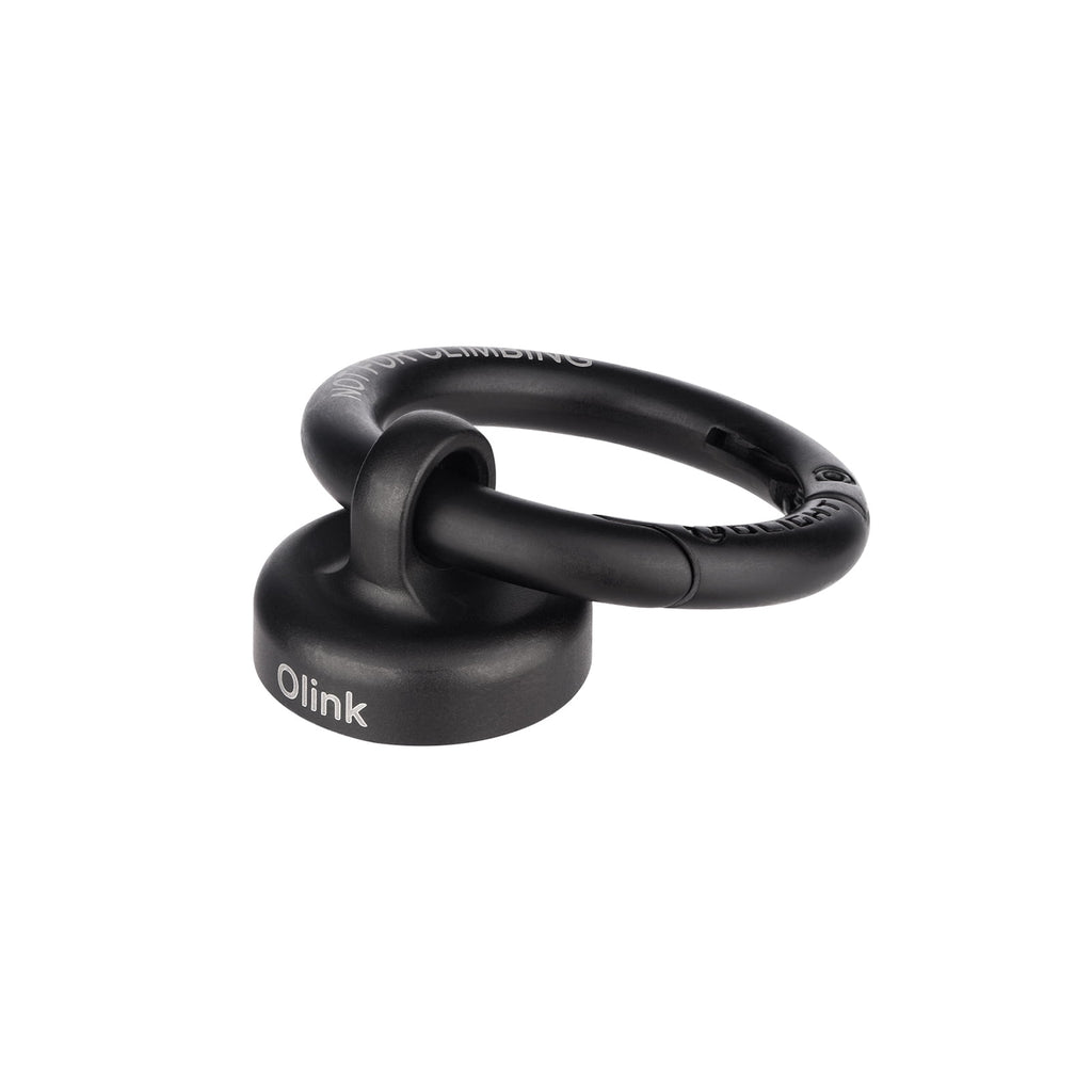 OLINK Portable Magnetic Hook Compatible with Flashlights, Obulb Series, Stainless-Made Carabiner-Style Ring (Black)