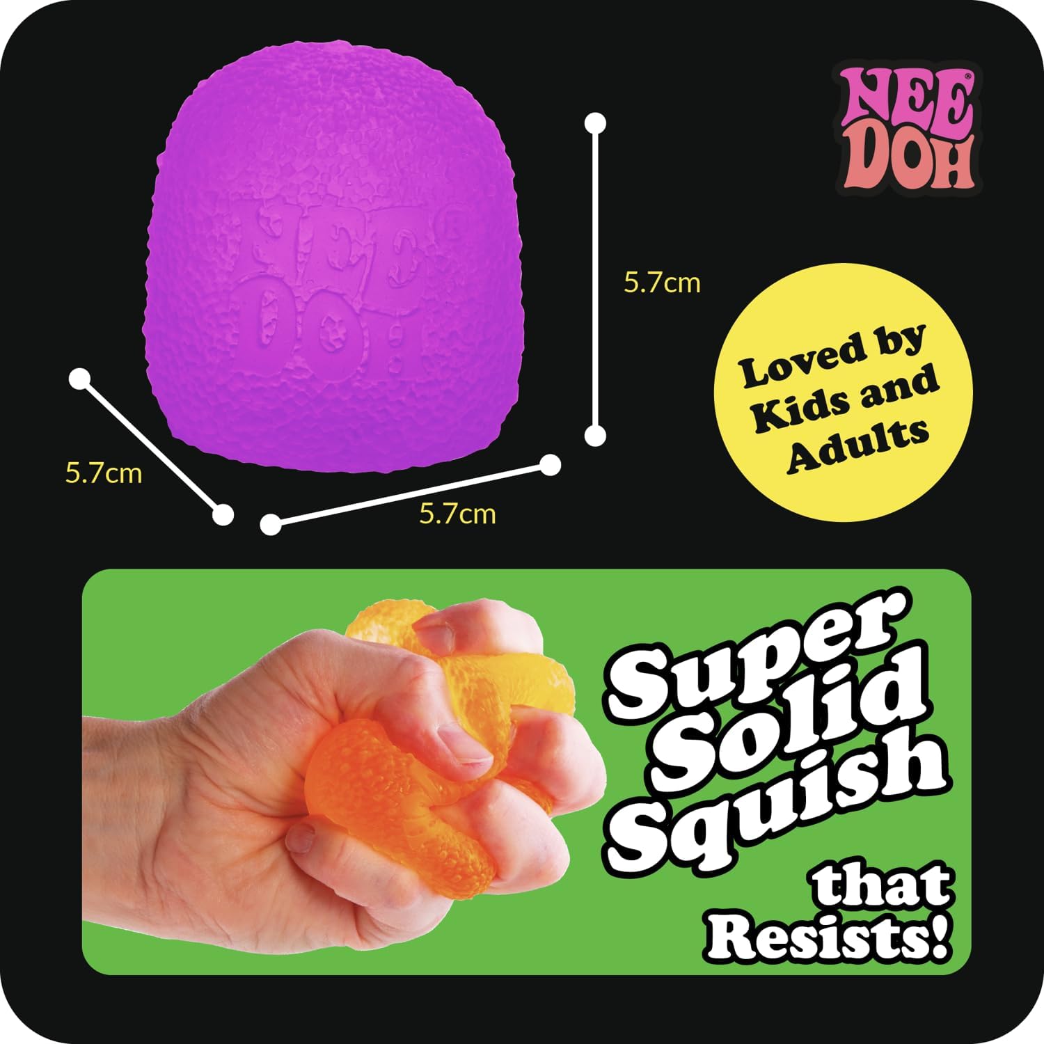 Schylling NeeDoh Gumdrop - Textured Sensory Toy with Super Solid Squish - 2.5″ Tall - Colors May Vary (Pack of 1)
