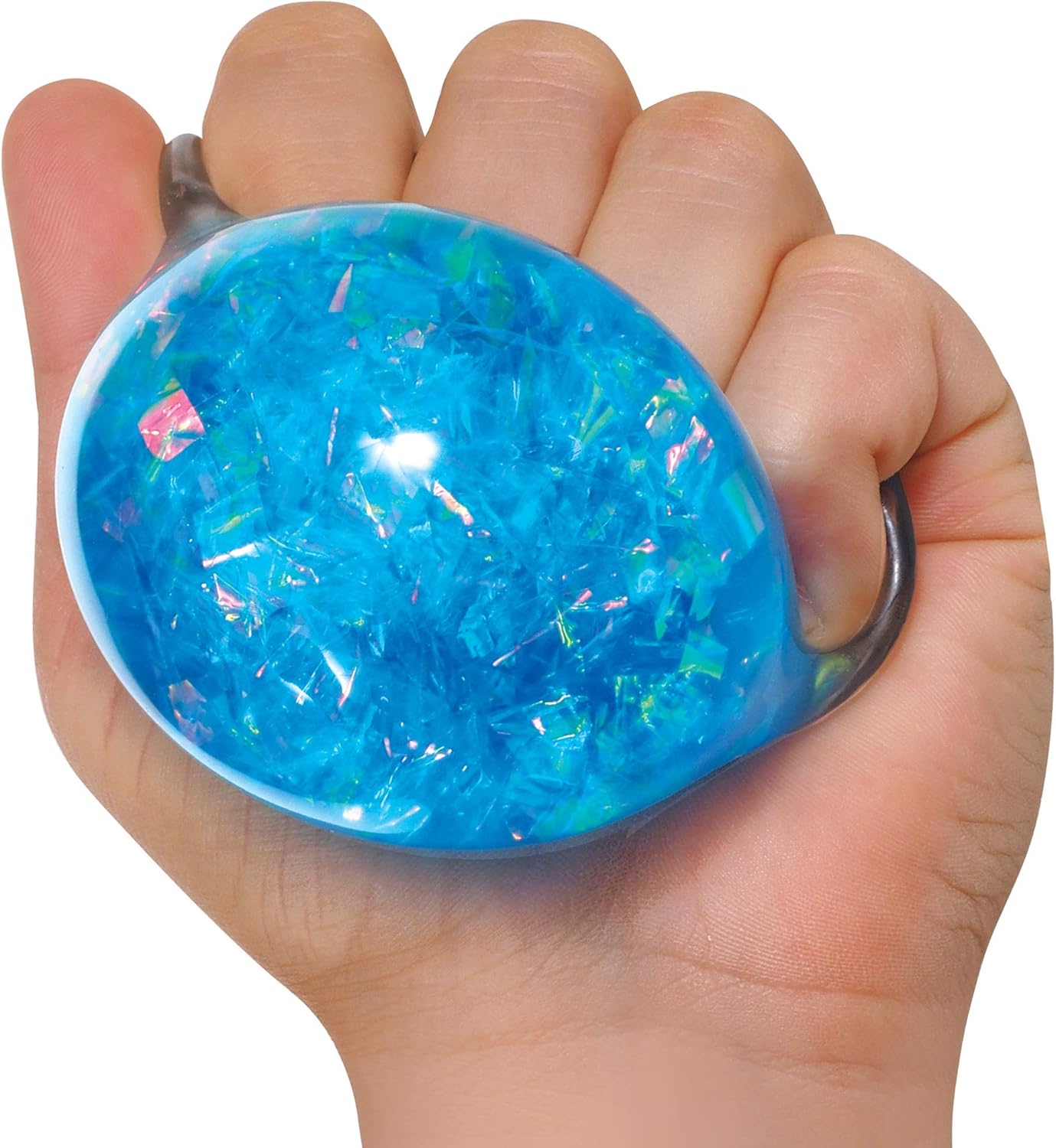 Schylling NeeDoh Crystal - Sensory Squeeze Toy - Shimmering Liquid Filling - 2.25″ Wide - Color May Vary (Pack of 1)