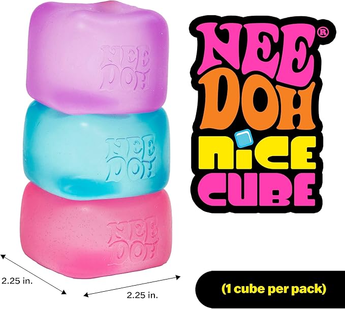 Schylling NeeDoh Nice Cube -Sensory Squeeze Toy with Super Solid Squish - 2.25″ Cube