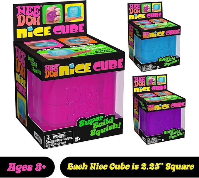 Schylling NeeDoh Nice Cube -Sensory Squeeze Toy with Super Solid Squish - 2.25″ Cube