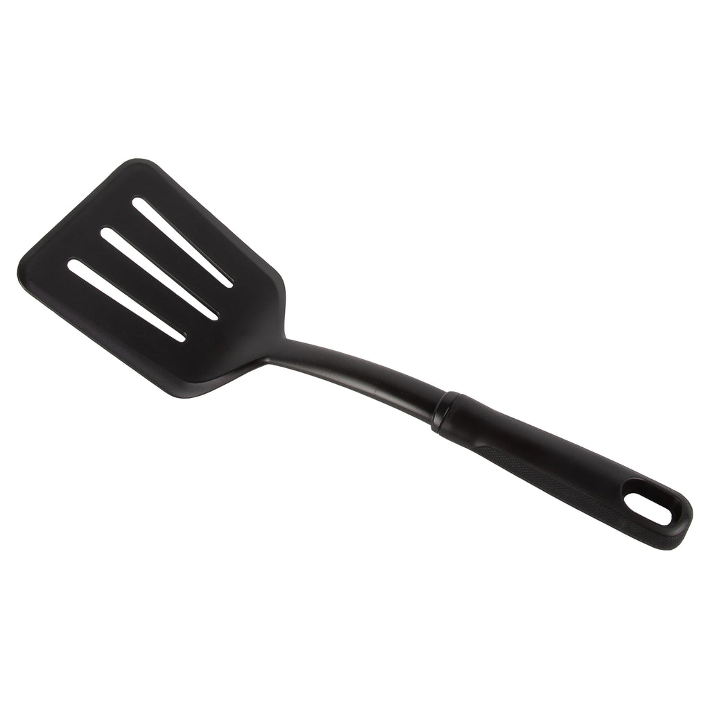 Nylon Slotted Kitchen Turner with Soft Grip Handle, Black