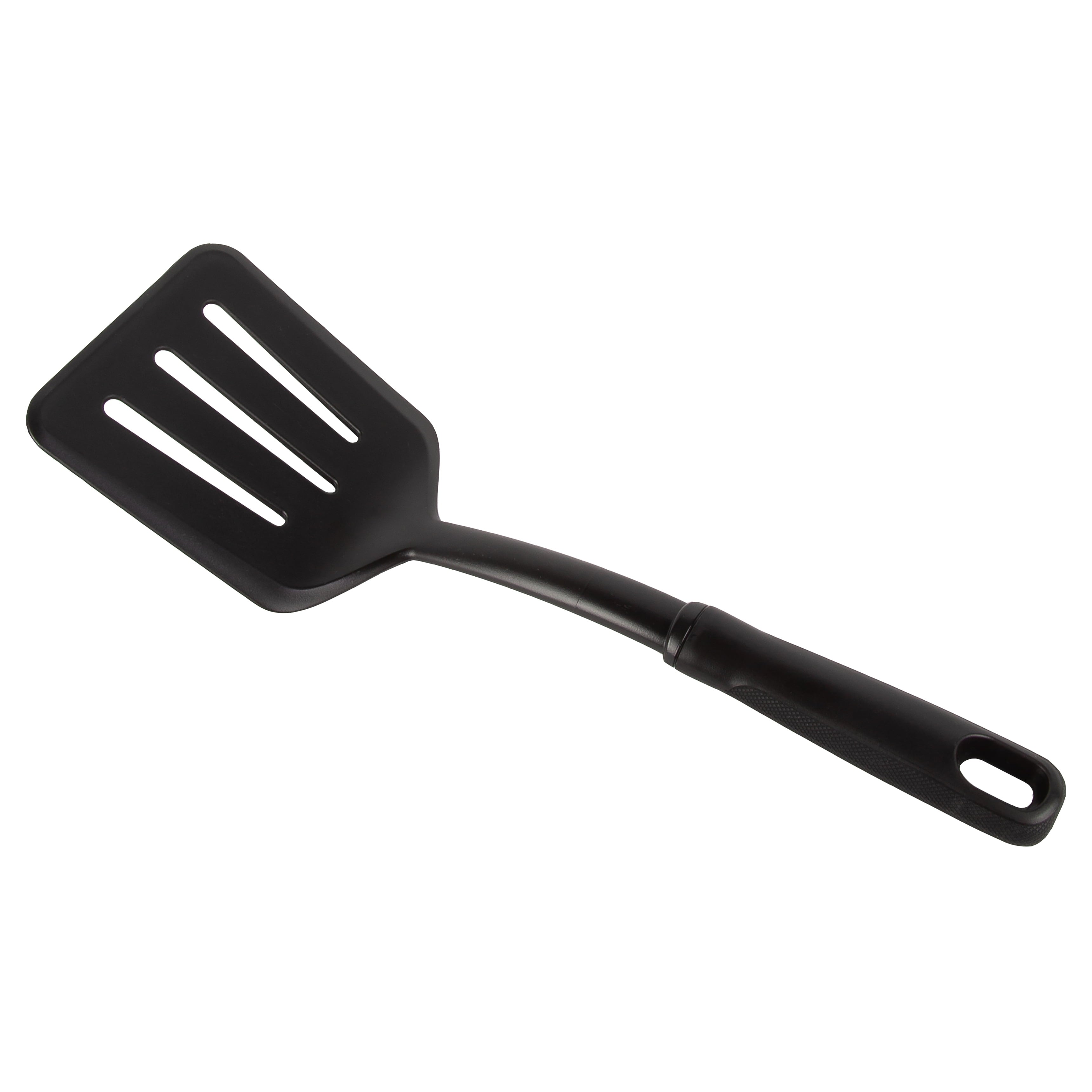 Nylon Slotted Kitchen Turner with Soft Grip Handle, Black