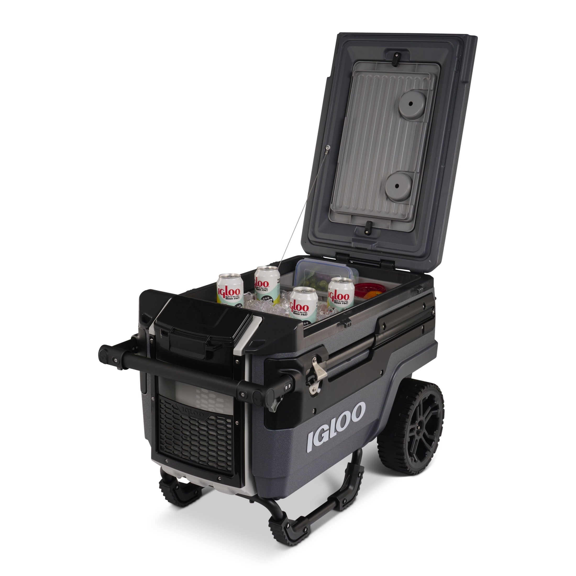 70 QT Trailmate Journey Rolling Cooler, Carbonite Gray