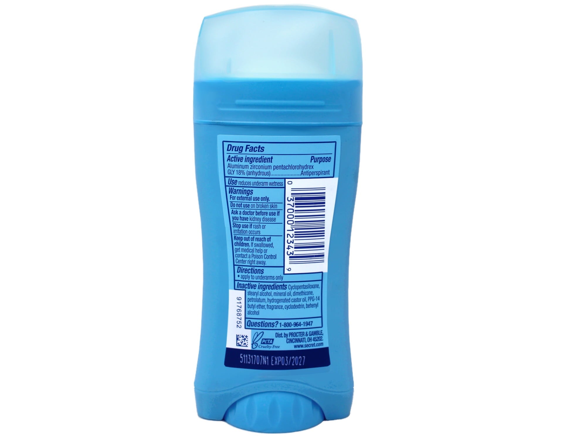 Invisible Solid Antiperspirant Deodorant Powder Fresh, 2.6oz, 5-Pack