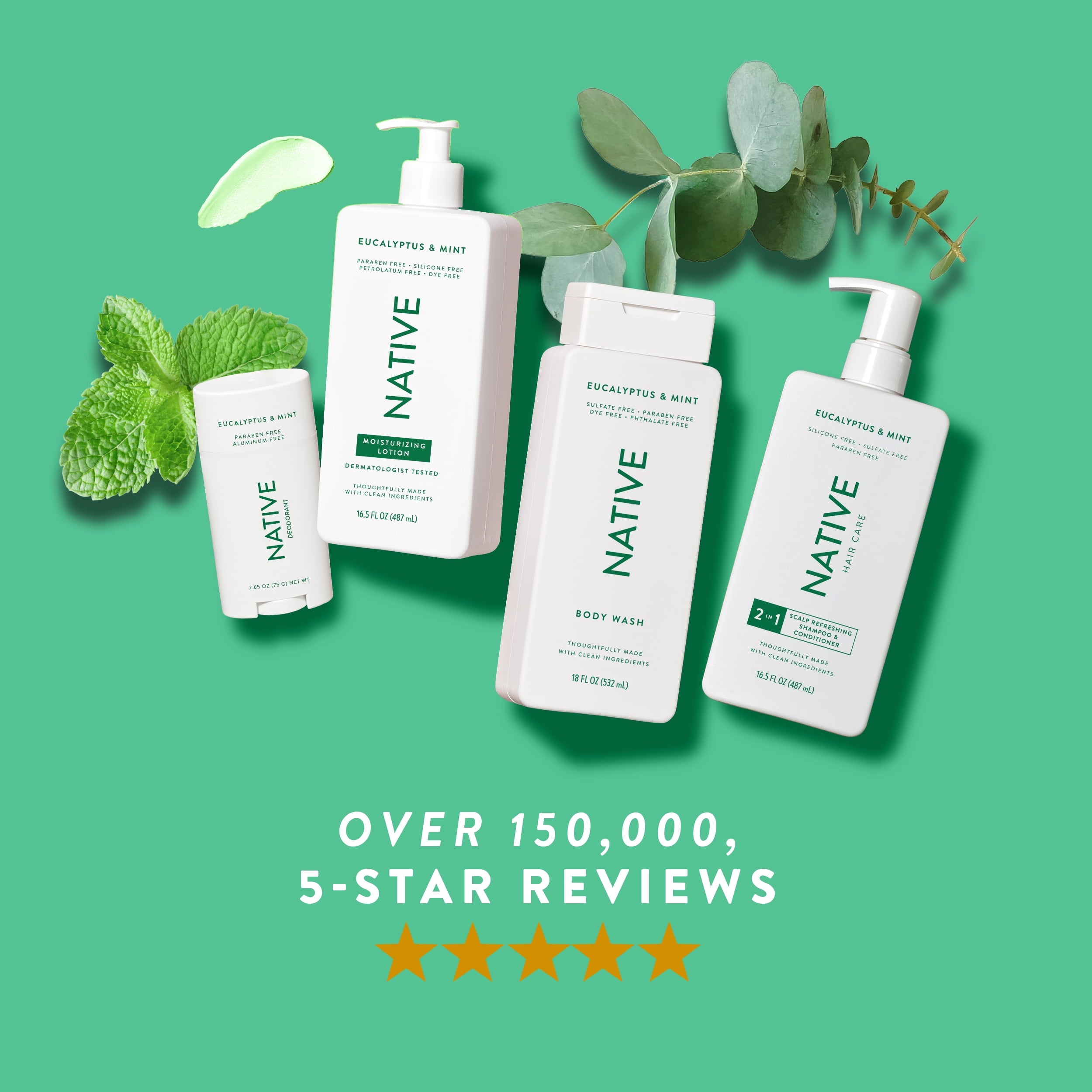 Body Wash, Eucalypts &amp; Mint, Sulfate Free, Naturally Derived Ingredients, 24hr Freshness, for Women &amp; Men, 18fl oz