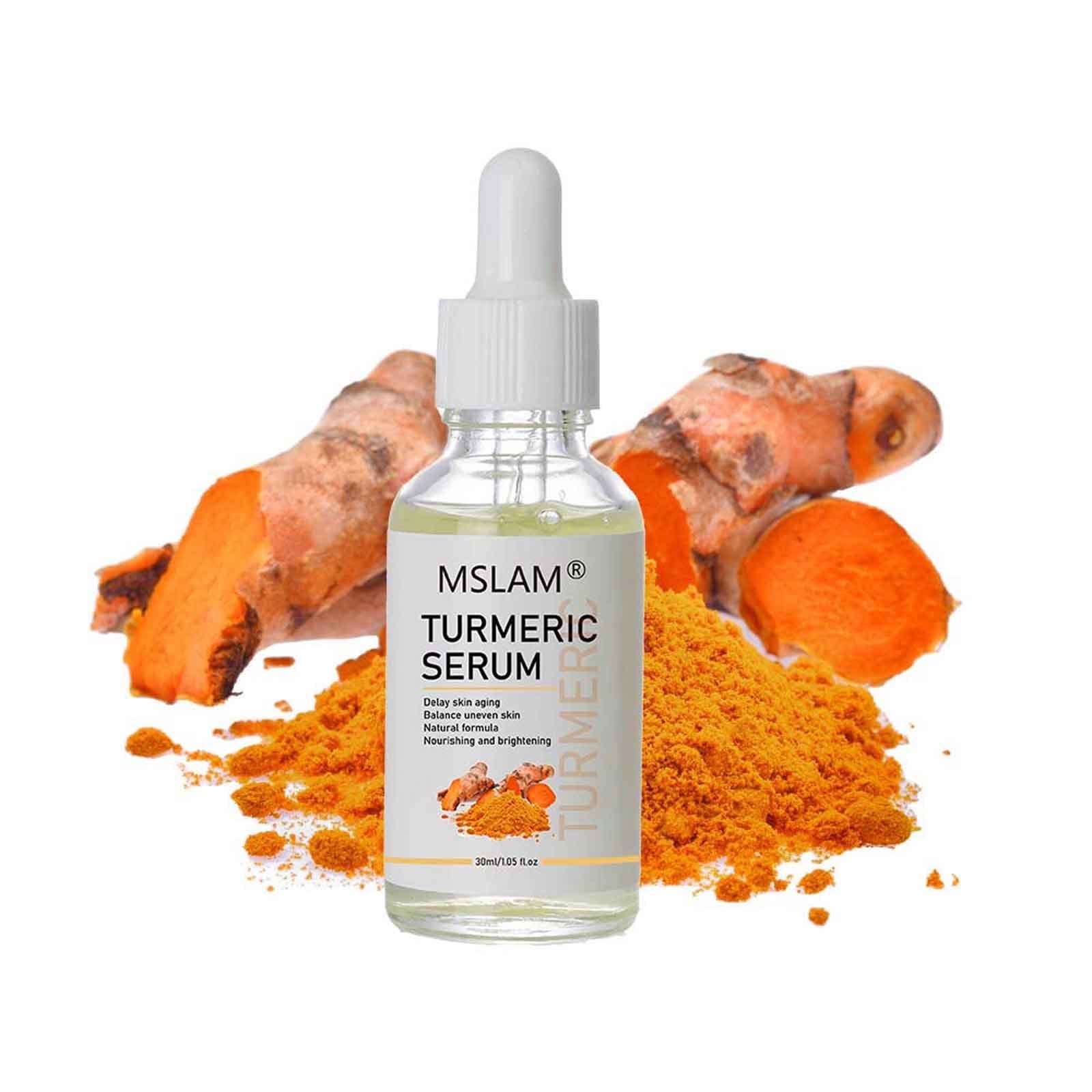 Turmeric Serum For Dark Spots Turmeric Dark Spots Corrector Serum For Face Moisturizing Massage Essence Reduces Hyper Pigmentation Age&amp;Sun Spots 30ml,Essence Clearance,White
