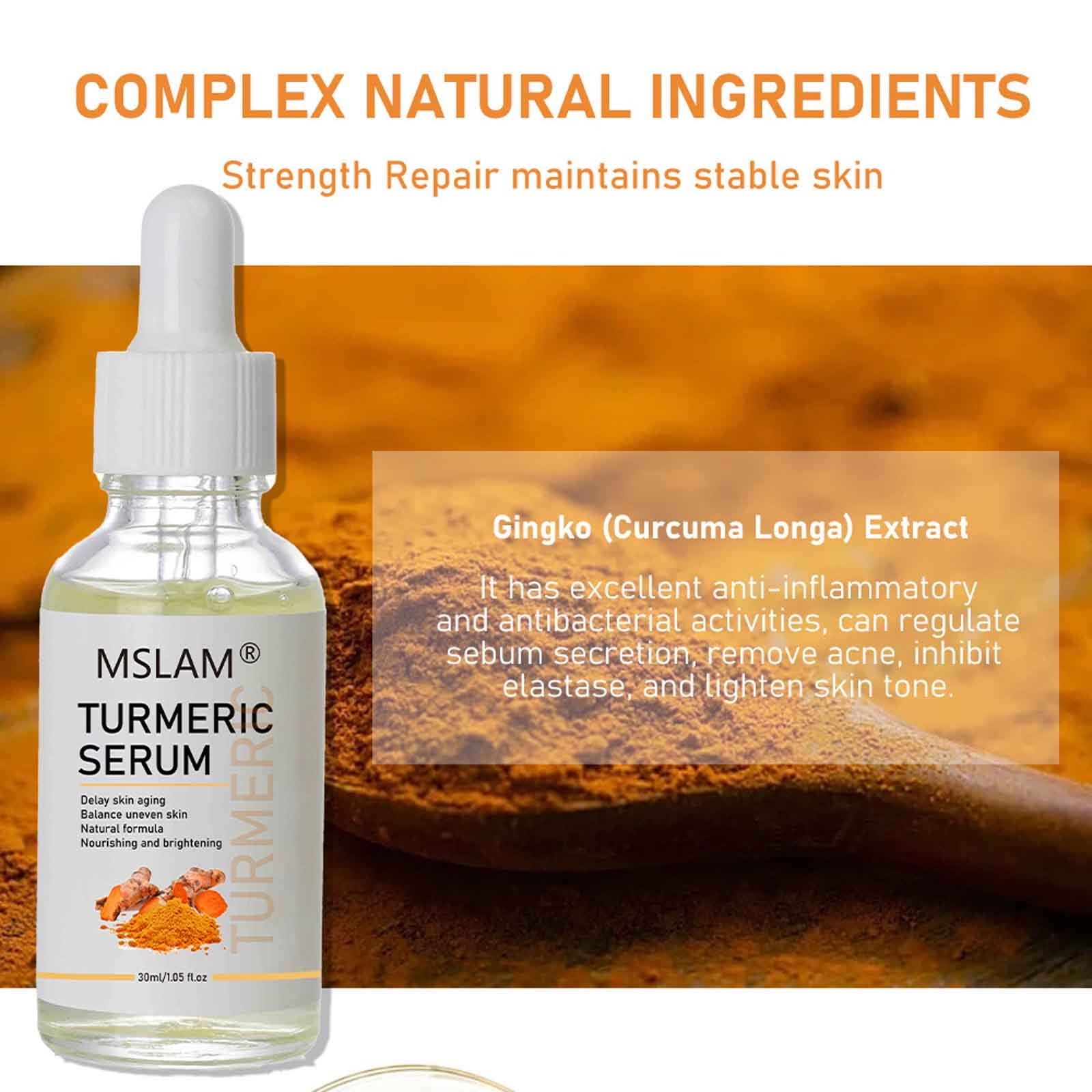 Turmeric Serum For Dark Spots Turmeric Dark Spots Corrector Serum For Face Moisturizing Massage Essence Reduces Hyper Pigmentation Age&amp;Sun Spots 30ml,Essence Clearance,White