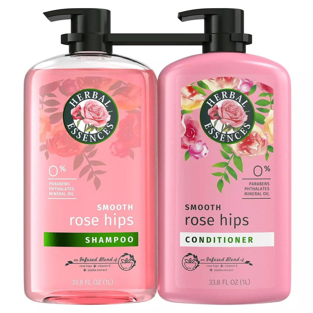Smooth Rose Hips Shampoo and Conditioner 33.8 Fl Oz (Pack of 2)