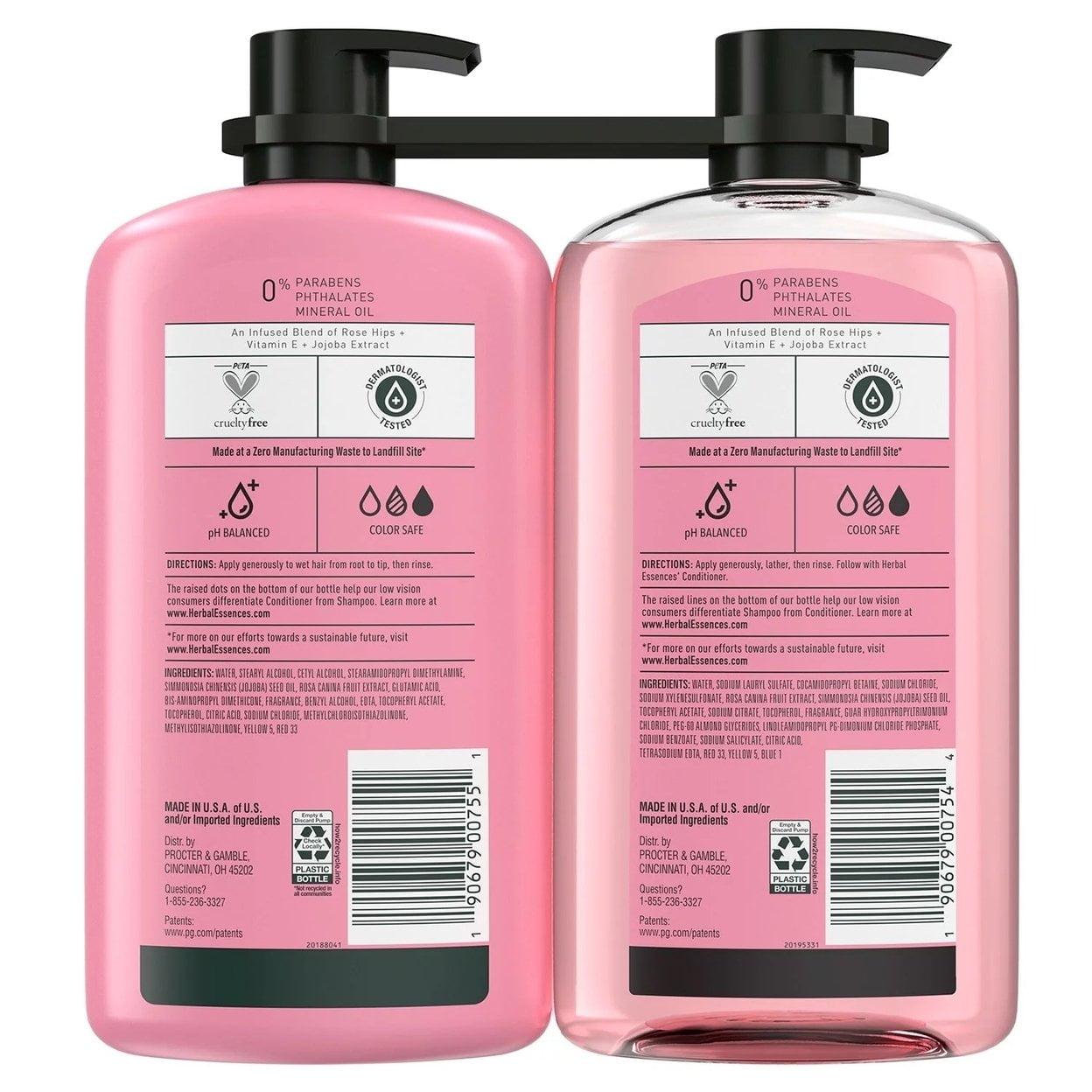 Smooth Rose Hips Shampoo and Conditioner 33.8 Fl Oz (Pack of 2)