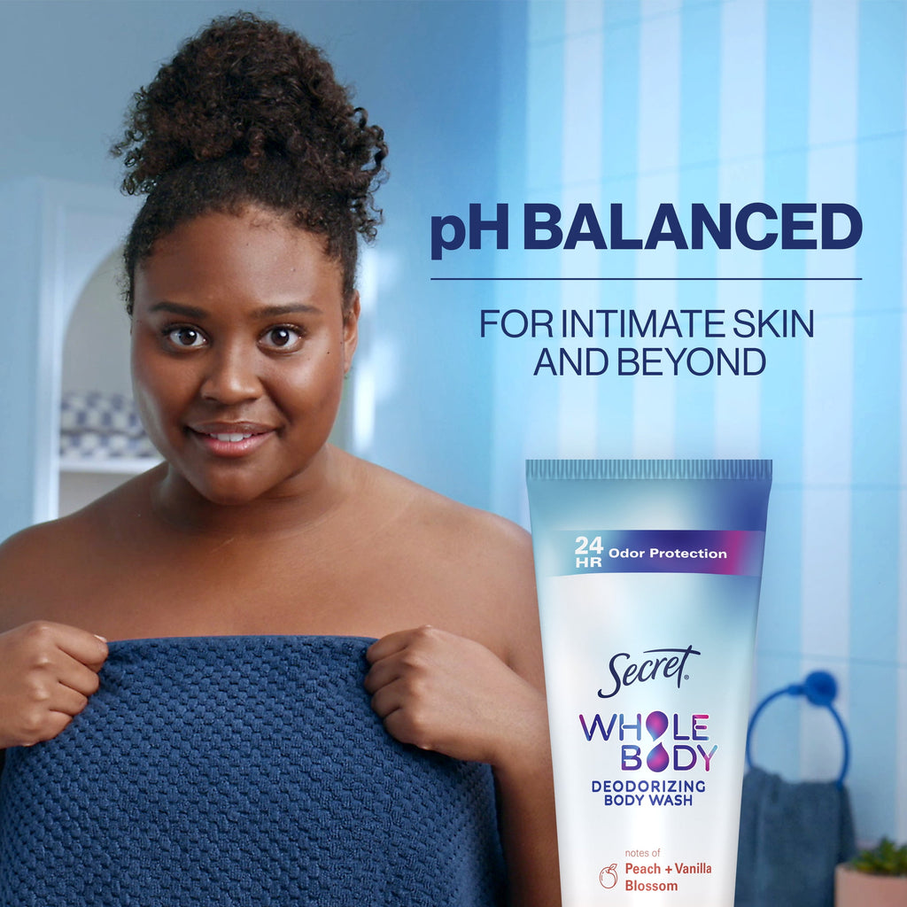 Feminine Wash 24 HR Deodorizing Body Wash for Women, Peach &amp; Vanilla, 7oz