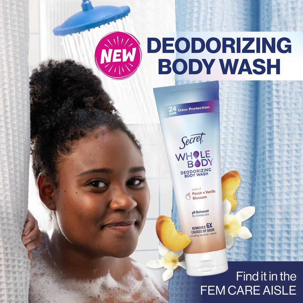 Feminine Wash 24 HR Deodorizing Body Wash for Women, Peach &amp; Vanilla, 7oz