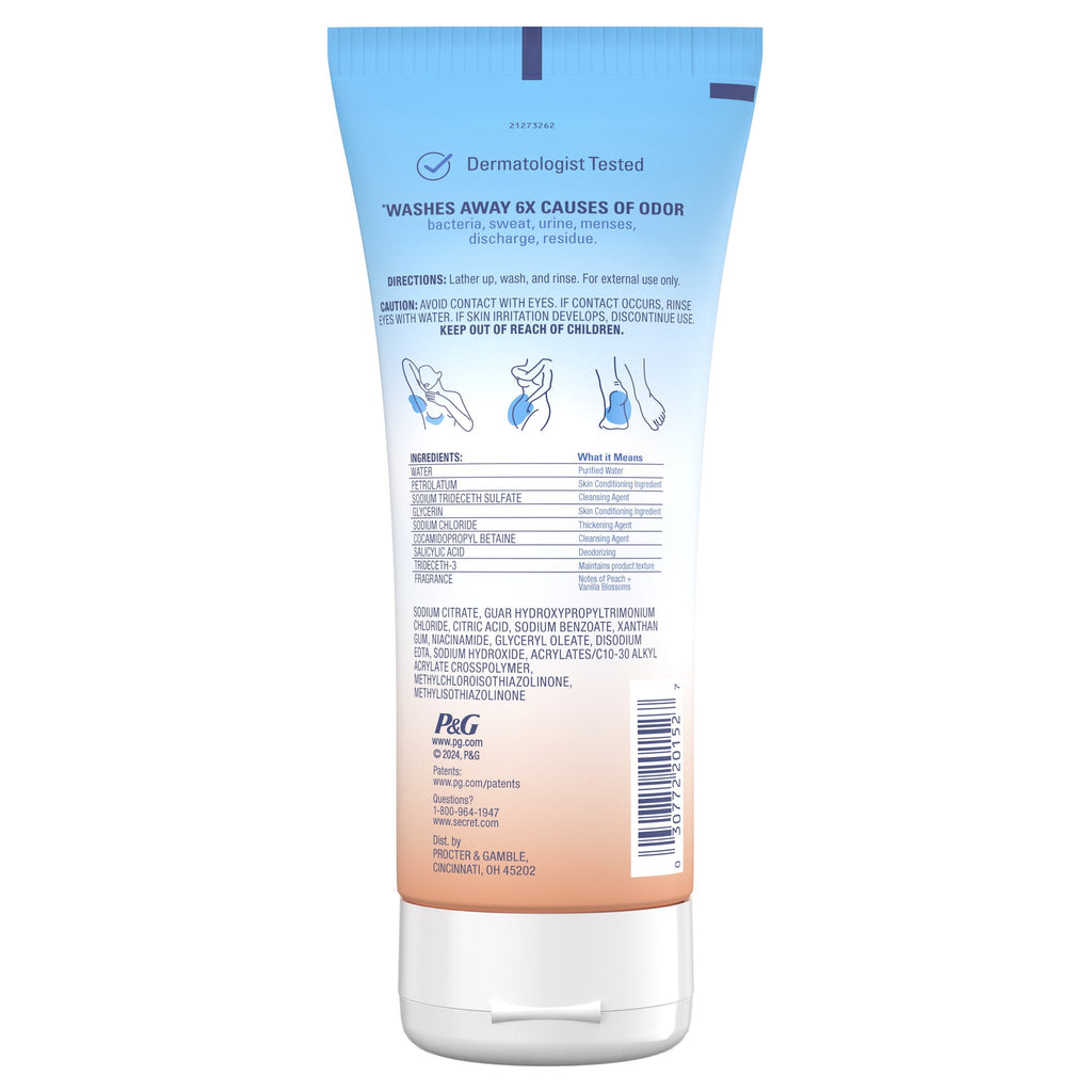 Feminine Wash 24 HR Deodorizing Body Wash for Women, Peach &amp; Vanilla, 7oz