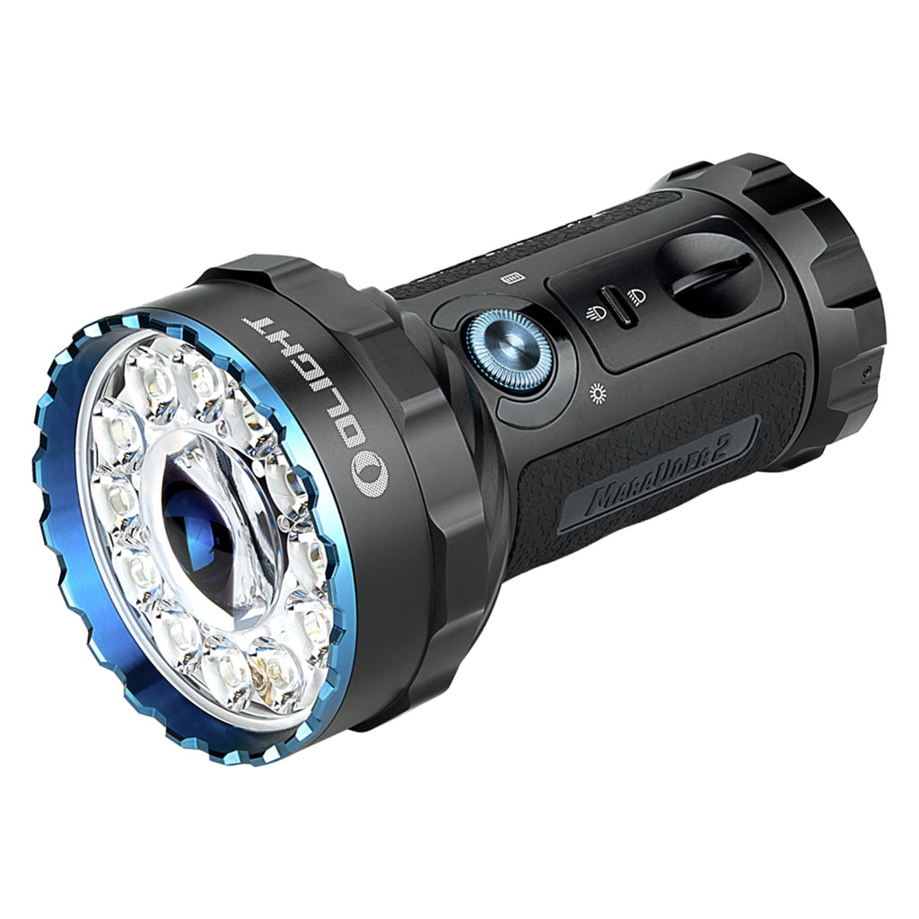 Marauder Mini 7000 Lumen Rechargeable Flashlight with Spot, Flood and RGB lights with Lumentac Organizer