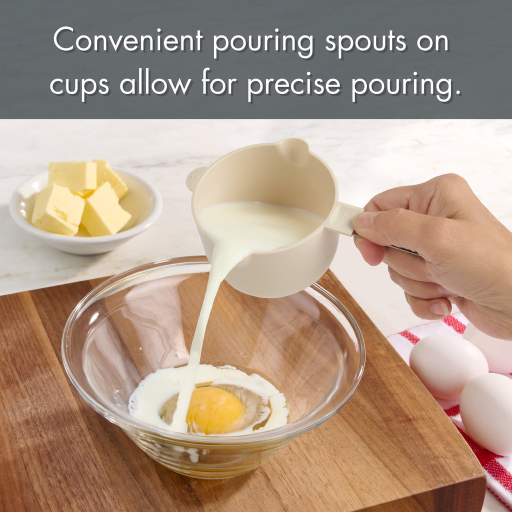 8 Piece Measuring Cups and Spoons Set, Light Gray