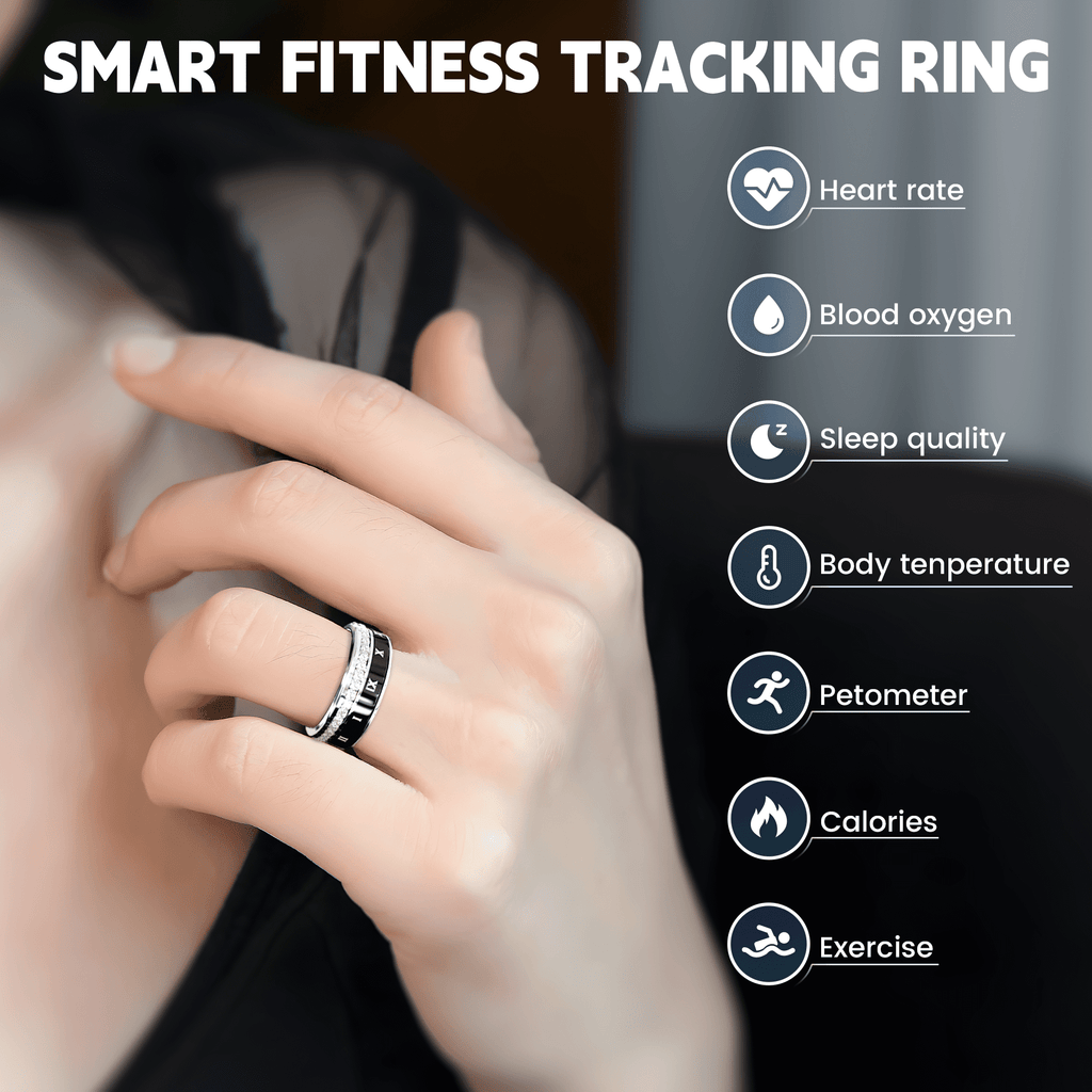 Fashion Ring, Black Silver, Size 10