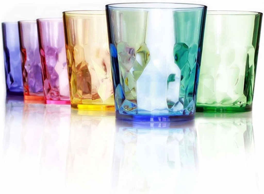 - 13oz Unbreakable Drinking Glasses Set of 6 - - Super Grade Plastic - for Gifts - - Cups Drinkware Tumblers