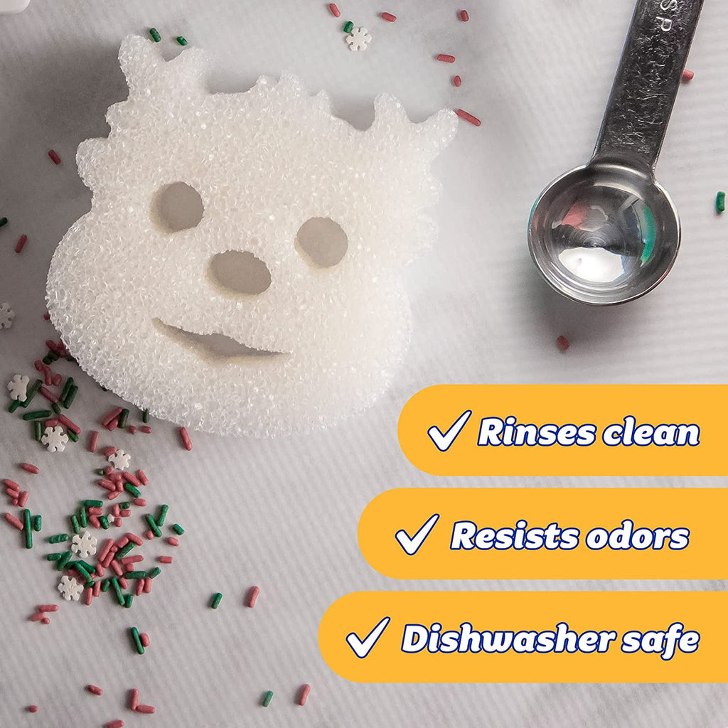 Winter Shapes Non-Scratch Cleaning Sponges, 3 Count
