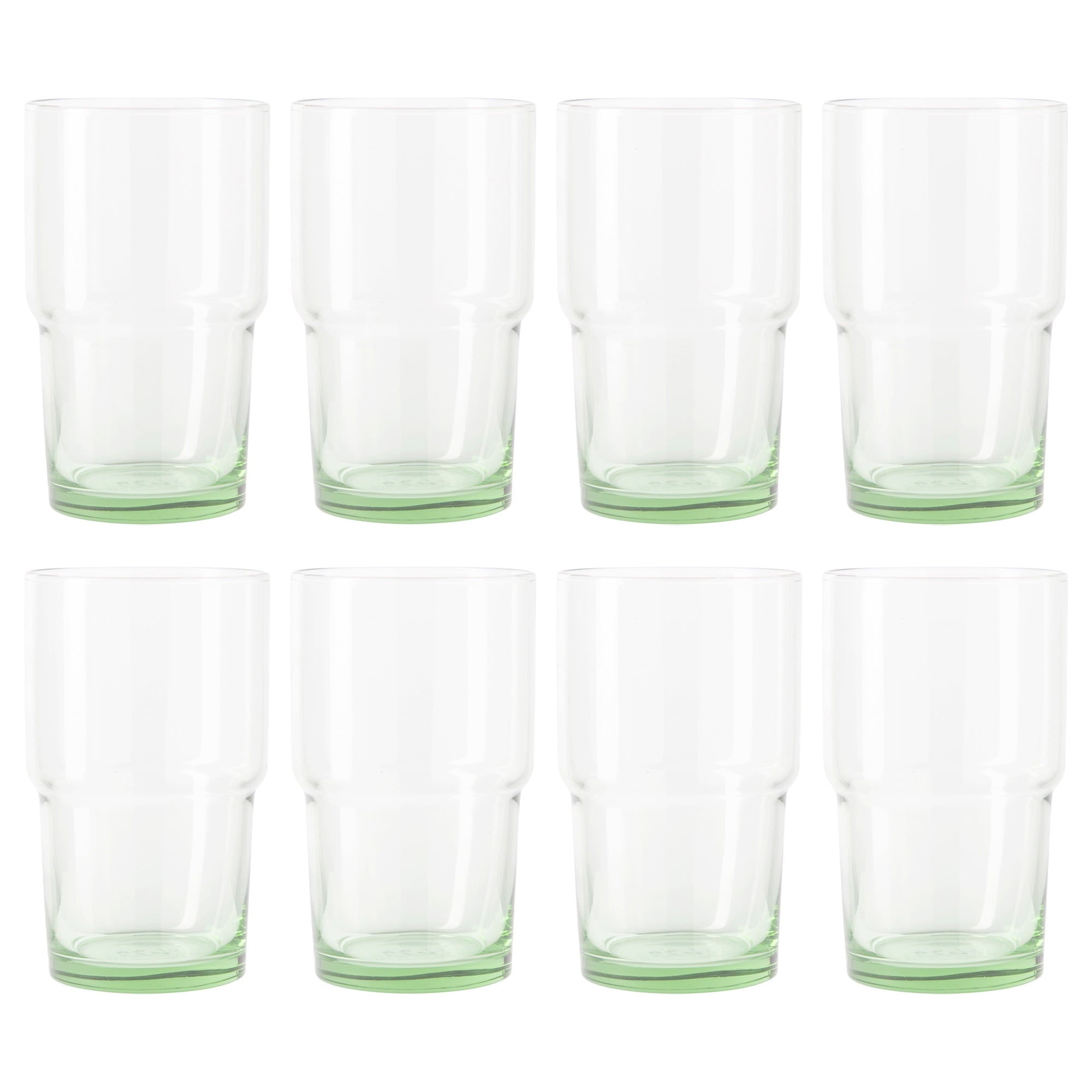 Better Homes &amp; Gardens Clear Green Glass, Glassware, 8 Pack, 15 oz