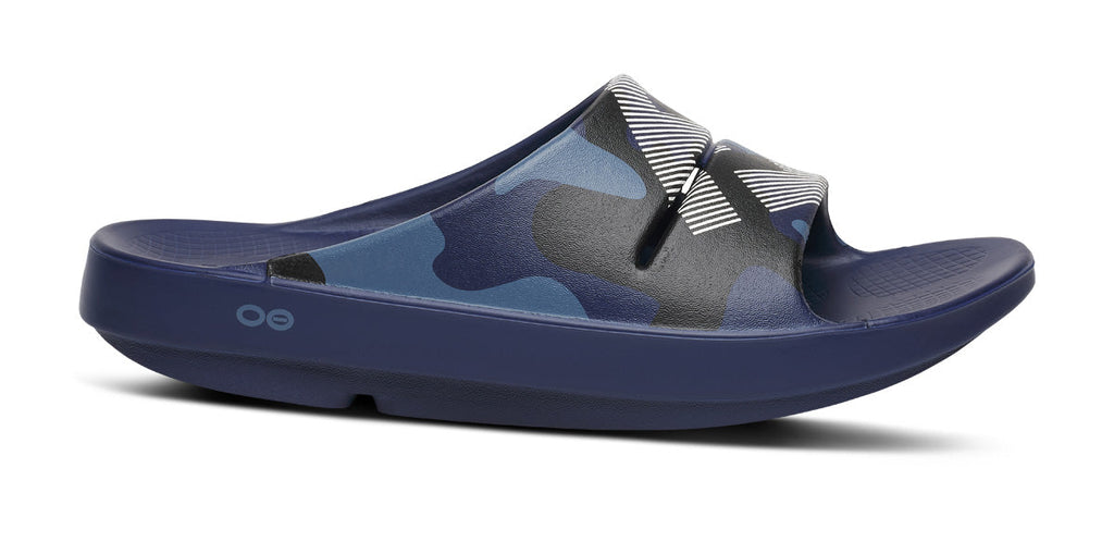 FJ X OOFOS Men’s OOahh Sport Slide Sandal – Navy Camo
