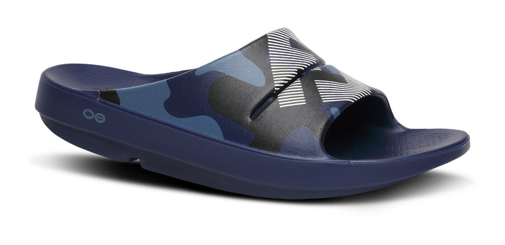 FJ X OOFOS Men’s OOahh Sport Slide Sandal – Navy Camo