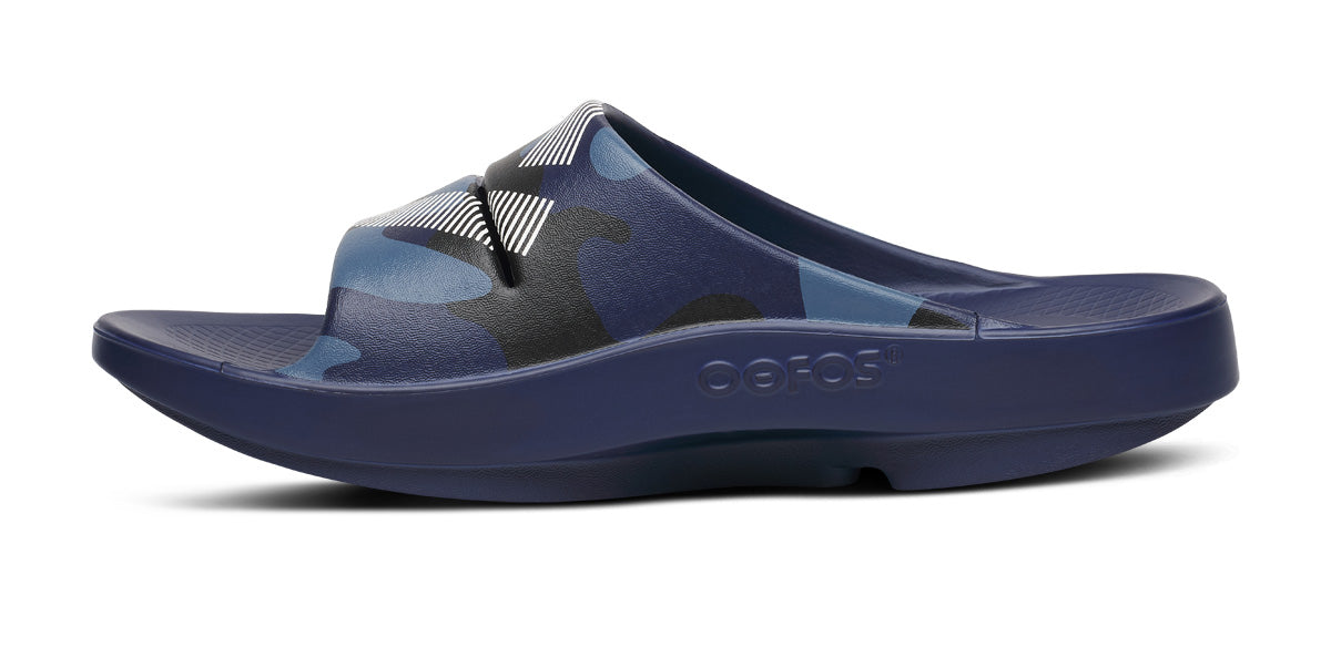 FJ X OOFOS Men’s OOahh Sport Slide Sandal – Navy Camo