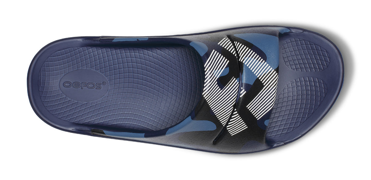 FJ X OOFOS Men’s OOahh Sport Slide Sandal – Navy Camo