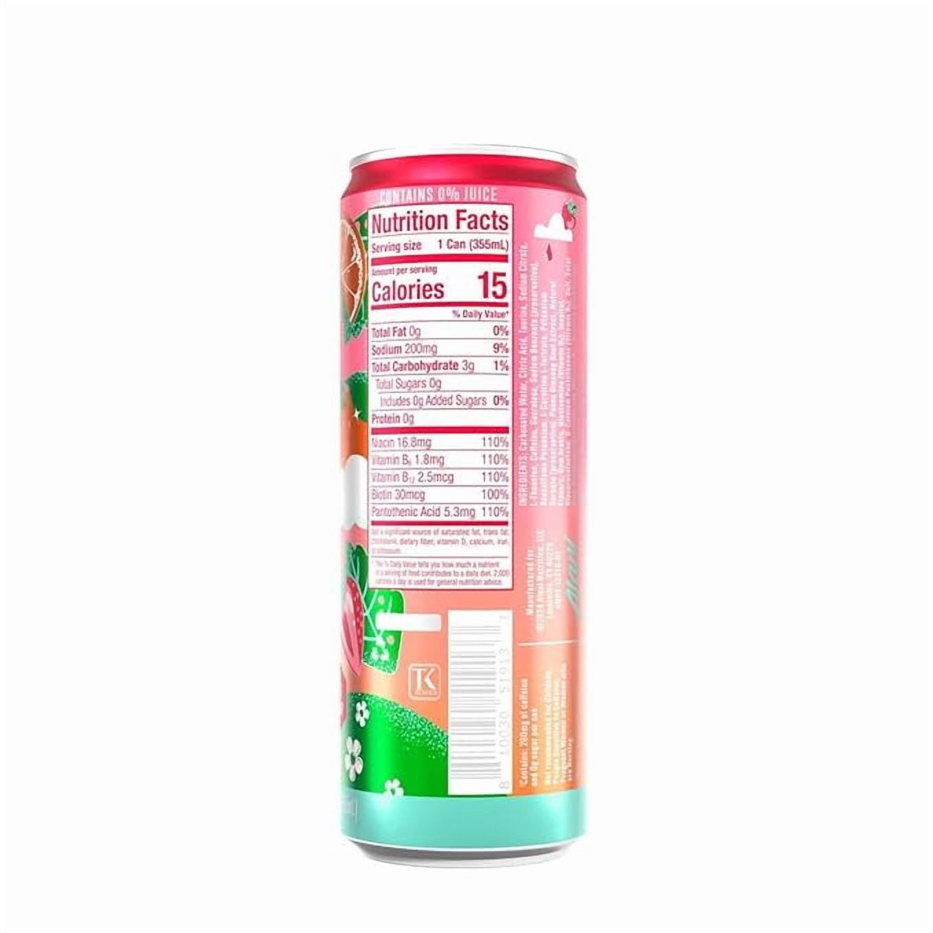 New Alani Energy Drinks Strawberry Sunrise Low - Calorie, Zero Suger, Energy Boost Drinks 12 oz (6 Pack)