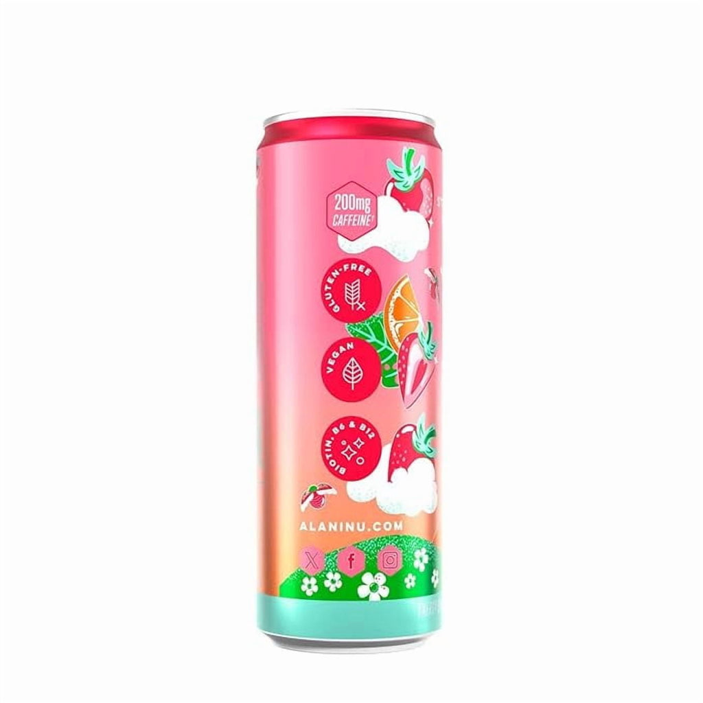 New Alani Energy Drinks Strawberry Sunrise Low - Calorie, Zero Suger, Energy Boost Drinks 12 oz (6 Pack)