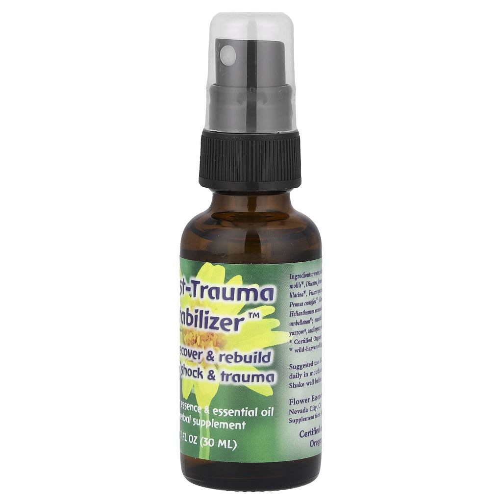 Flower Essence Services Post-Trauma Stabilizer, Flower Essence &amp; Essential Oil, 1 fl oz (30 ml)