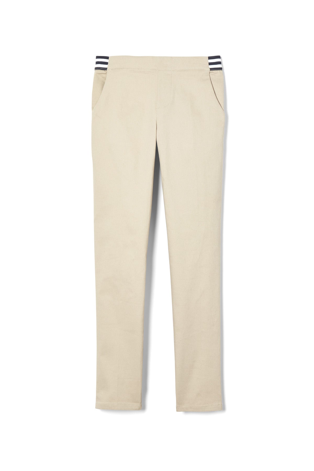 Girls’ Pull-On Skinny Fit Stretch Twill Pant with Striped Elastic Waistband – FINAL SALE