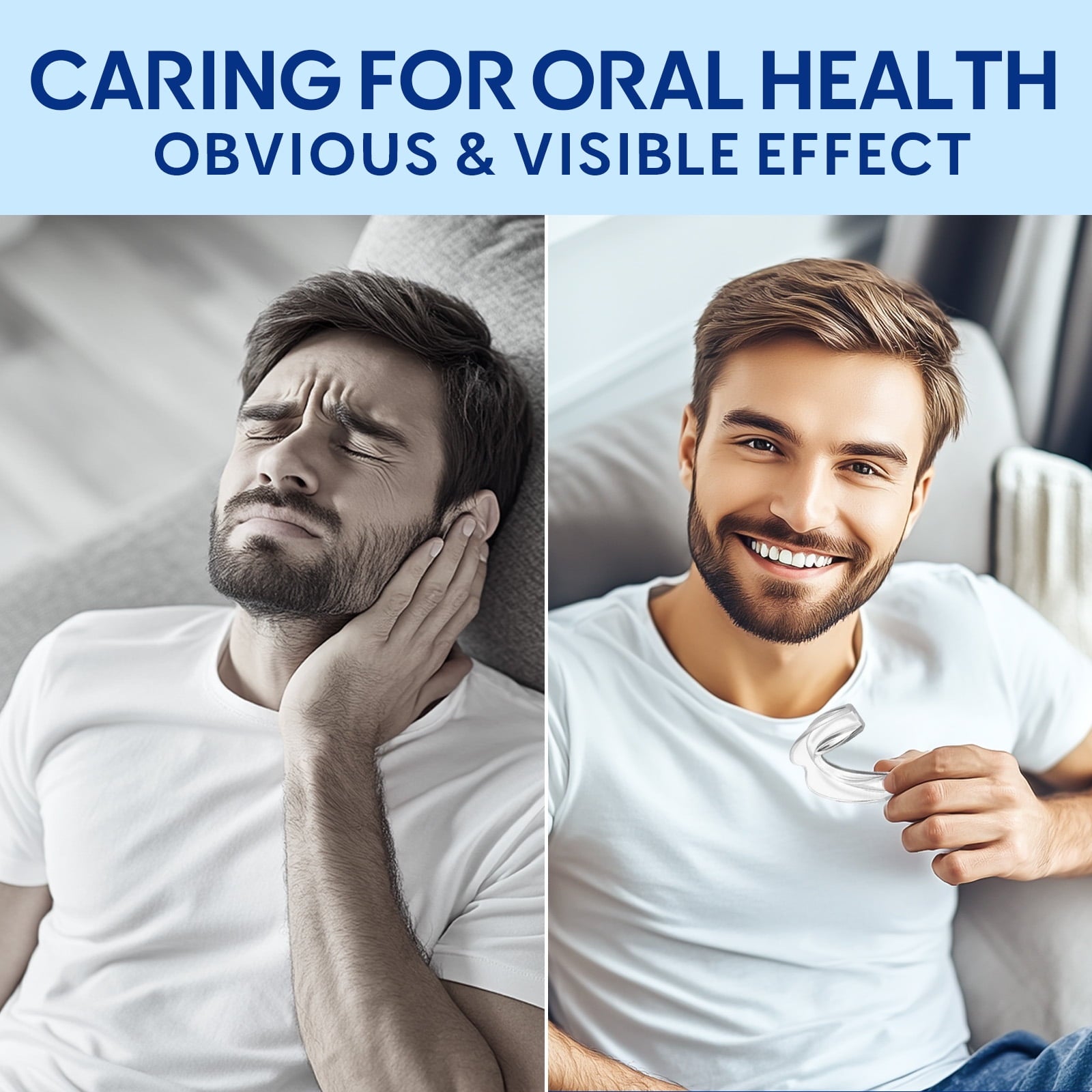 for Grinding Teeth at Night, Teeth Grinding for Sleeping, Sleep with 12 Cleaning Tablets, Anti Snoring Mouthpiece, Night Guards for Teeth Grinding, 4Pack