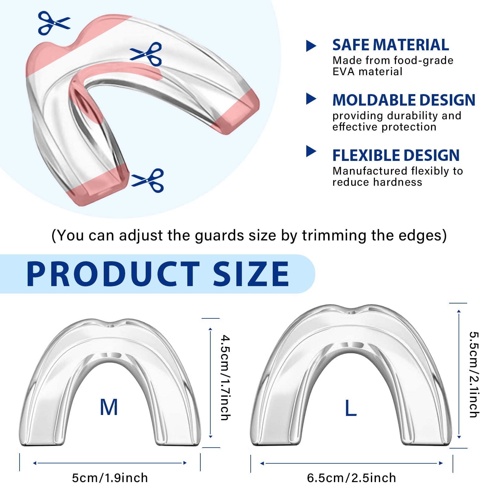 for Grinding Teeth at Night, Teeth Grinding for Sleeping, Sleep with 12 Cleaning Tablets, Anti Snoring Mouthpiece, Night Guards for Teeth Grinding, 4Pack