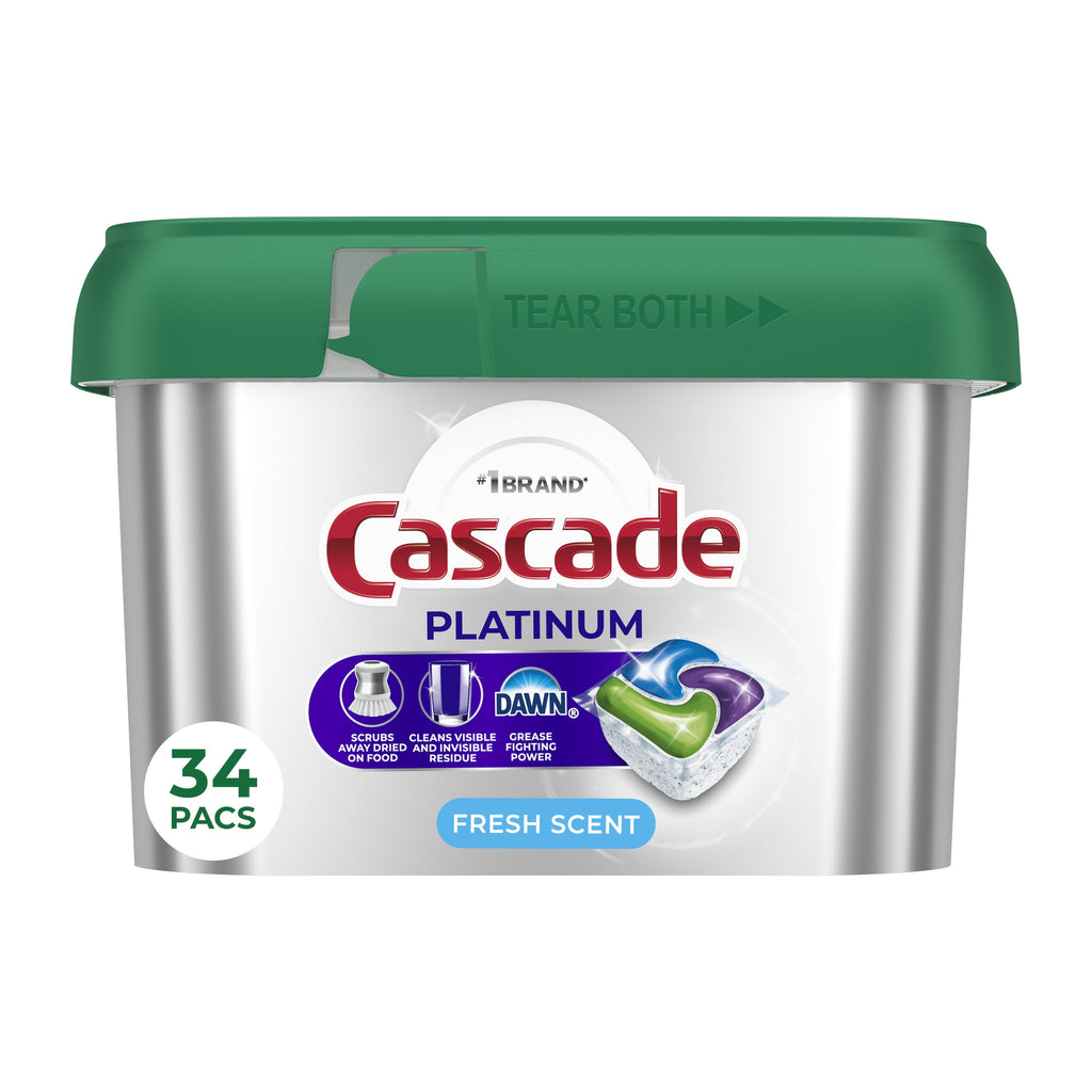 Platinum Dishwasher Pods, Dishwasher Detergent Soap Tabs, Fresh, 34 Count