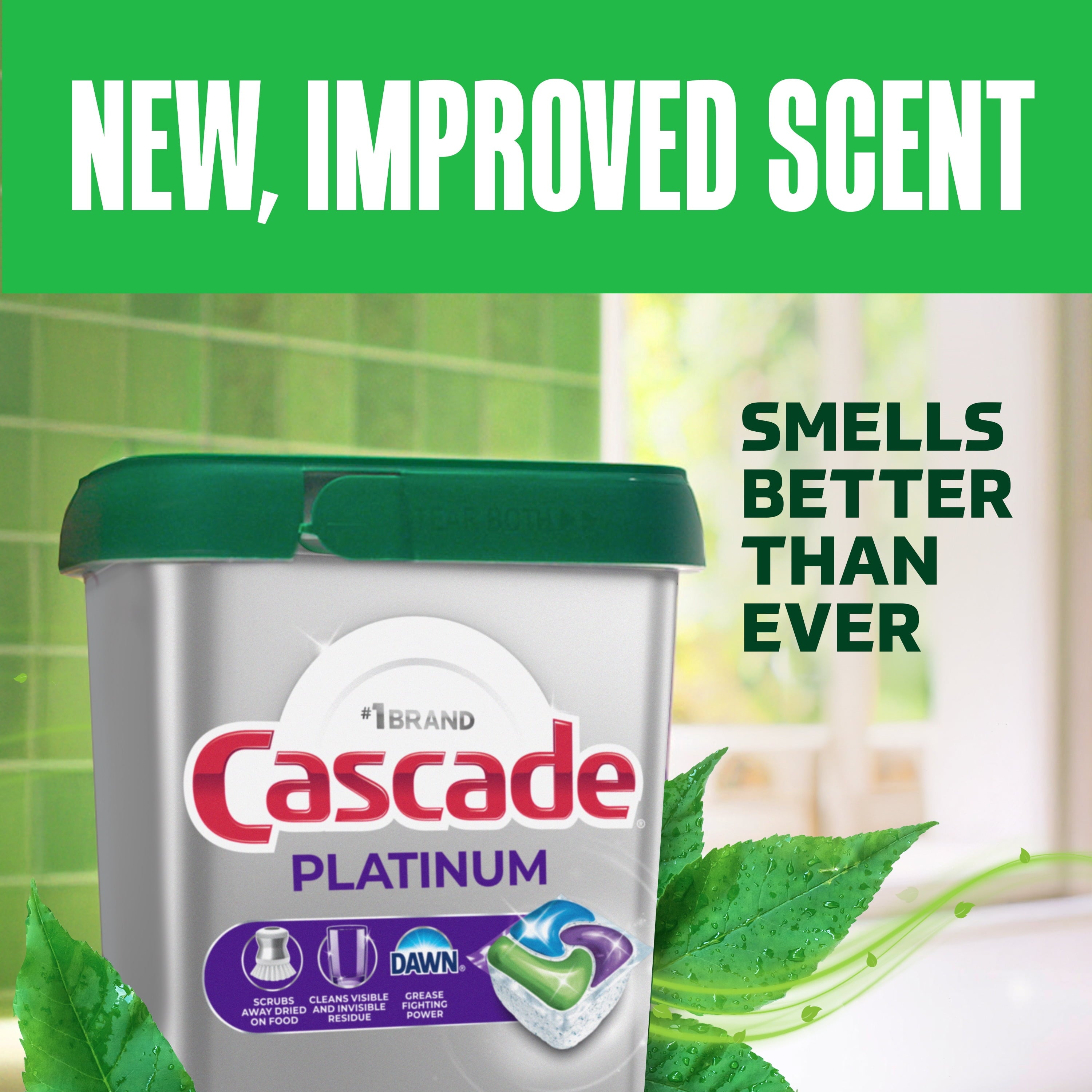 Platinum Dishwasher Pods, Dishwasher Detergent Soap Tabs, Fresh, 34 Count