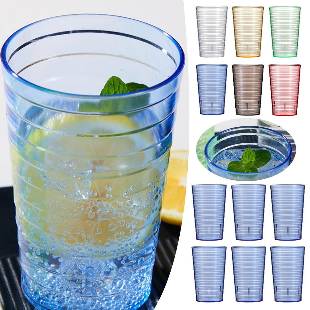 Plastic Juice Cups Set Colorful Drinkware for Beverage Cocktail Beer Bar Restaurant Unbreakable Tumblers Glasses for Home Party Commercial Use