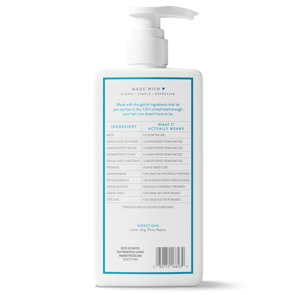 Moisturizing 2-in-1 Mens Shampoo and Conditioner Ocean and Timber 16.5 fl oz