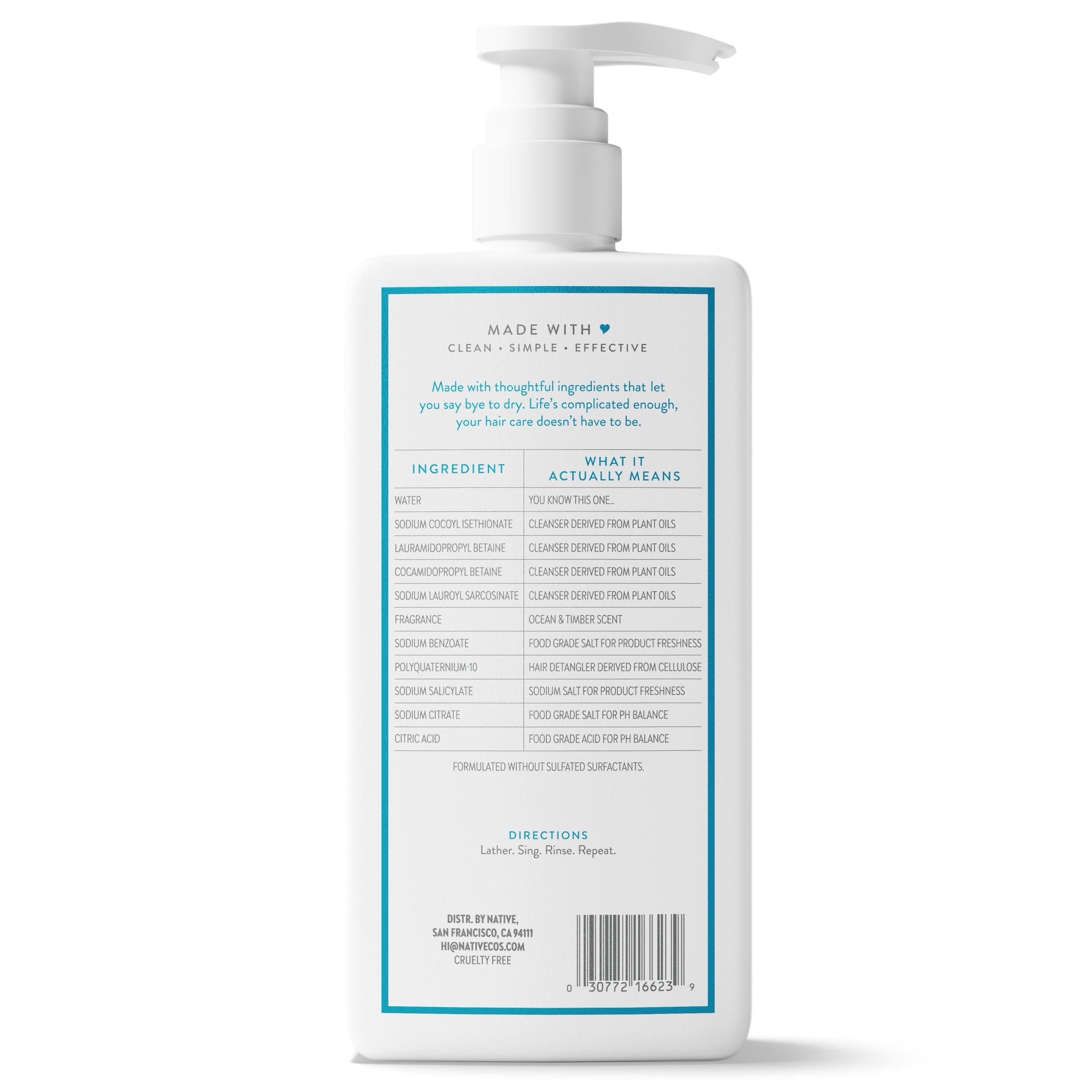 Moisturizing 2-in-1 Mens Shampoo and Conditioner Ocean and Timber 16.5 fl oz