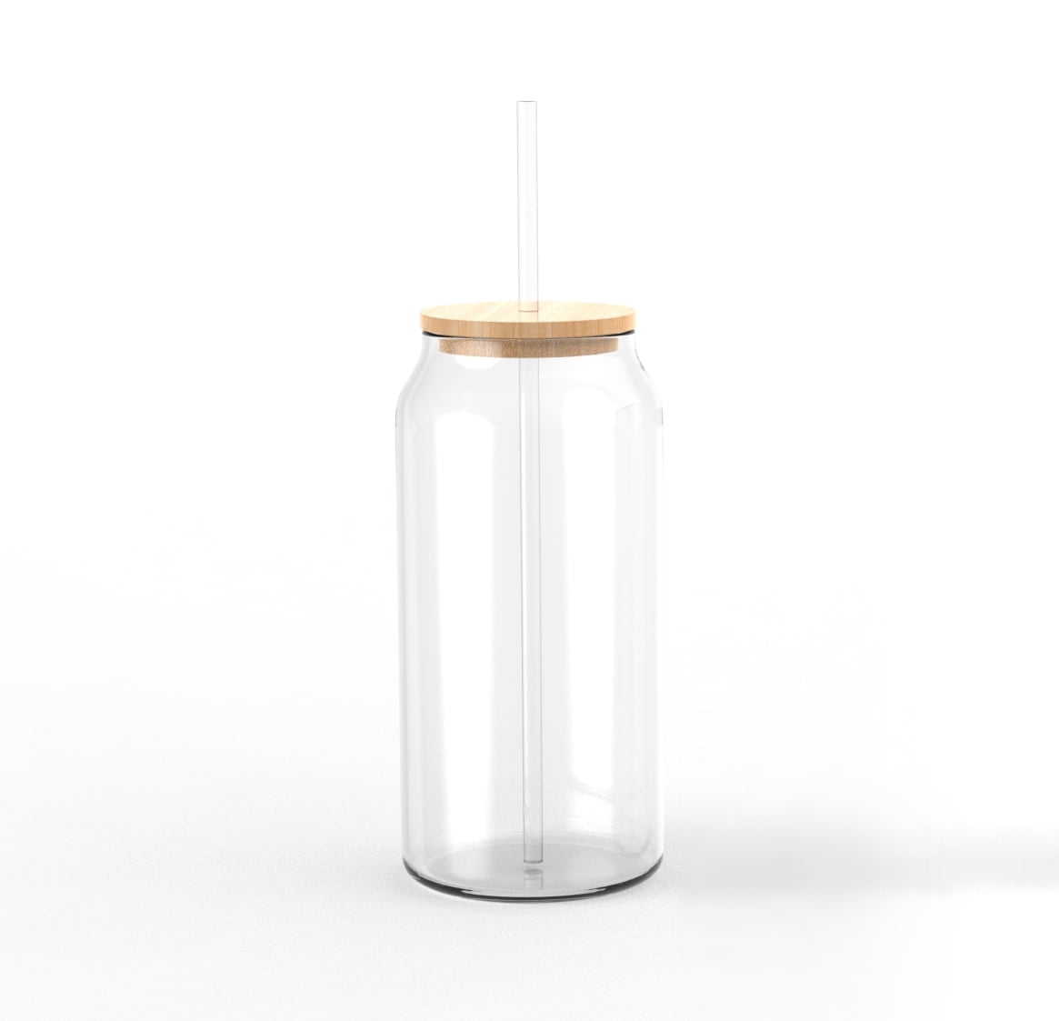 Briar Can Glass Drinkware with Lids &amp; Straws, Set of 4