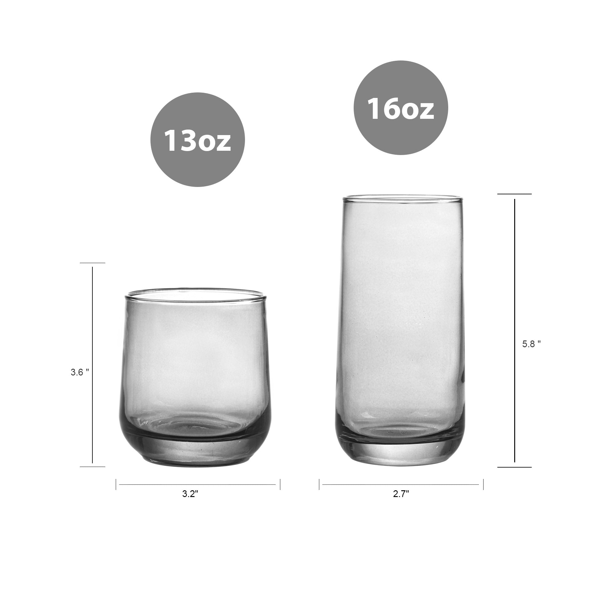 Better Homes &amp; Gardens Josie 16-Piece Smoke Drinkware Set