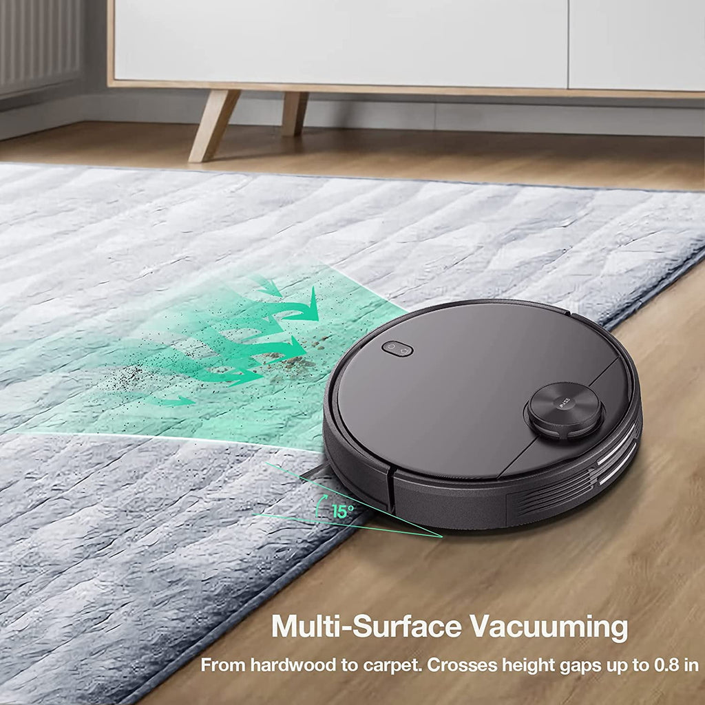 Wi-Fi Connected Robotic Vacuum with LiDAR Room Mapping, Ideal for Pet Hair, Hard Floors and Carpets