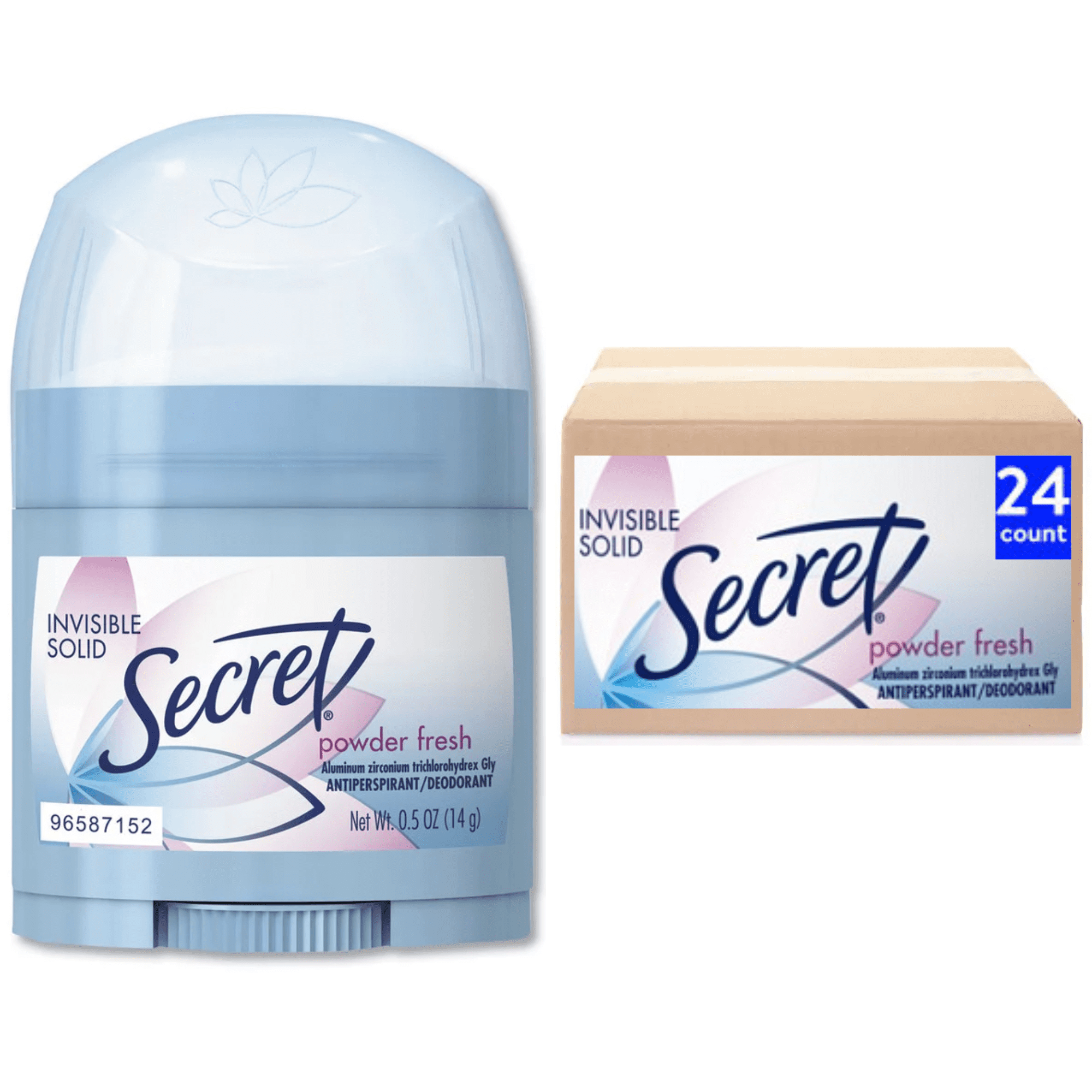 Invisible Solid Female Antiperspirant Deodorant, Powder Fresh, 0.5 oz. (Pack Of 24)