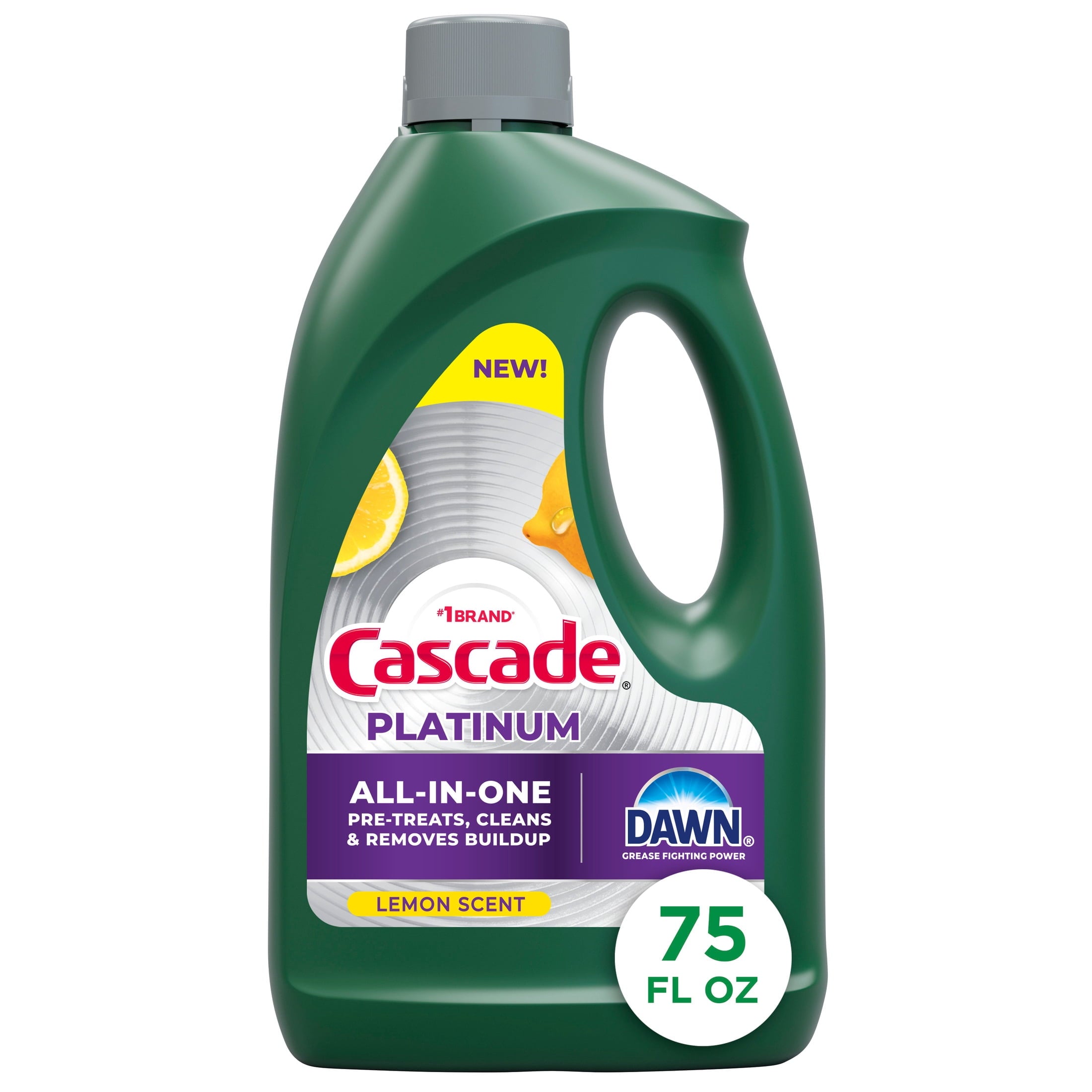 Platinum Dishwashing Liquid Gel, Lemon, 75oz