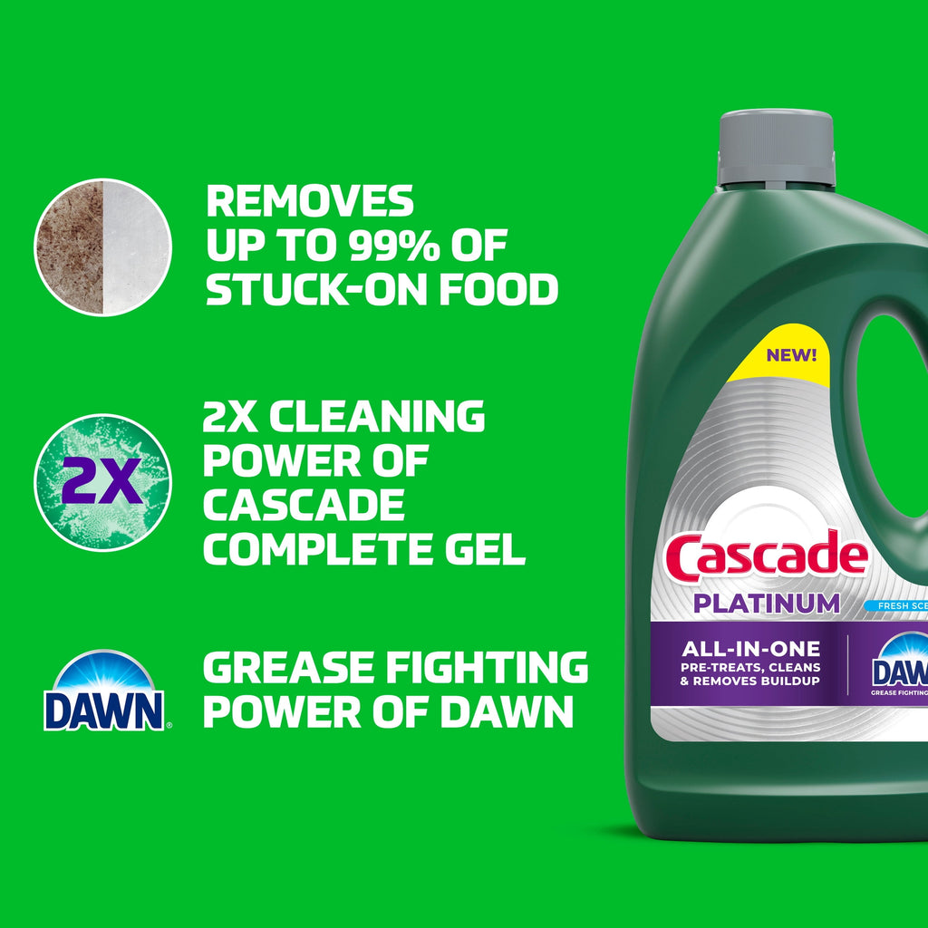 Platinum Dishwashing Liquid Gel, Lemon, 75oz