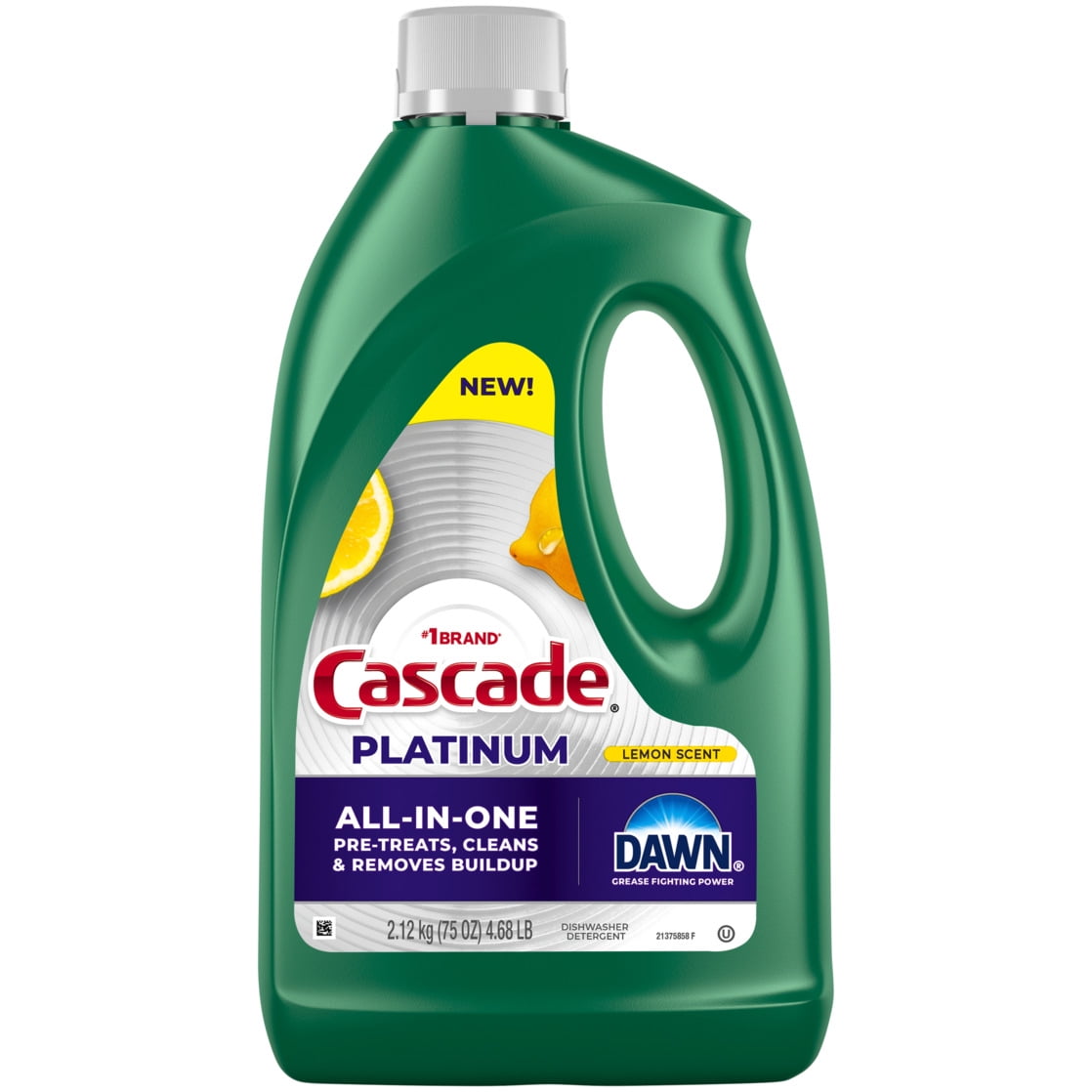 Platinum Dishwashing Liquid Gel, Lemon, 75oz